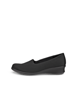 Women's ECCO® Finola Textile Wedge Slip-On - Black - Outside