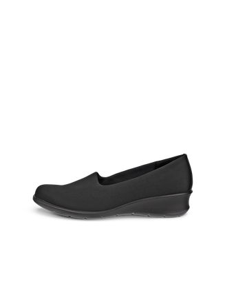 Women's ECCO® Finola Textile Wedge Slip-On - Black - Outside