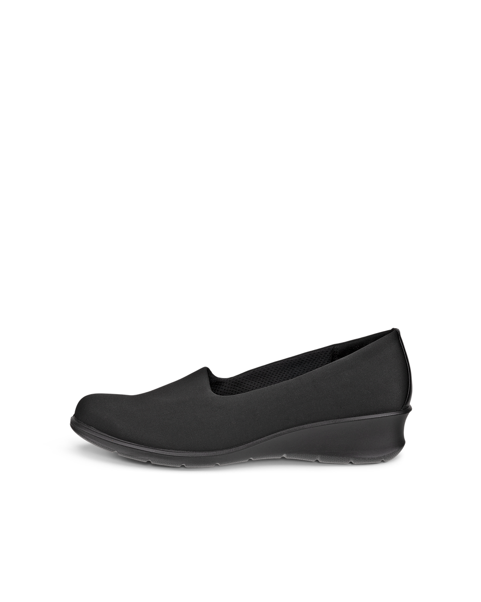 Women's ECCO® Finola Textile Wedge Slip-On - Black - Outside