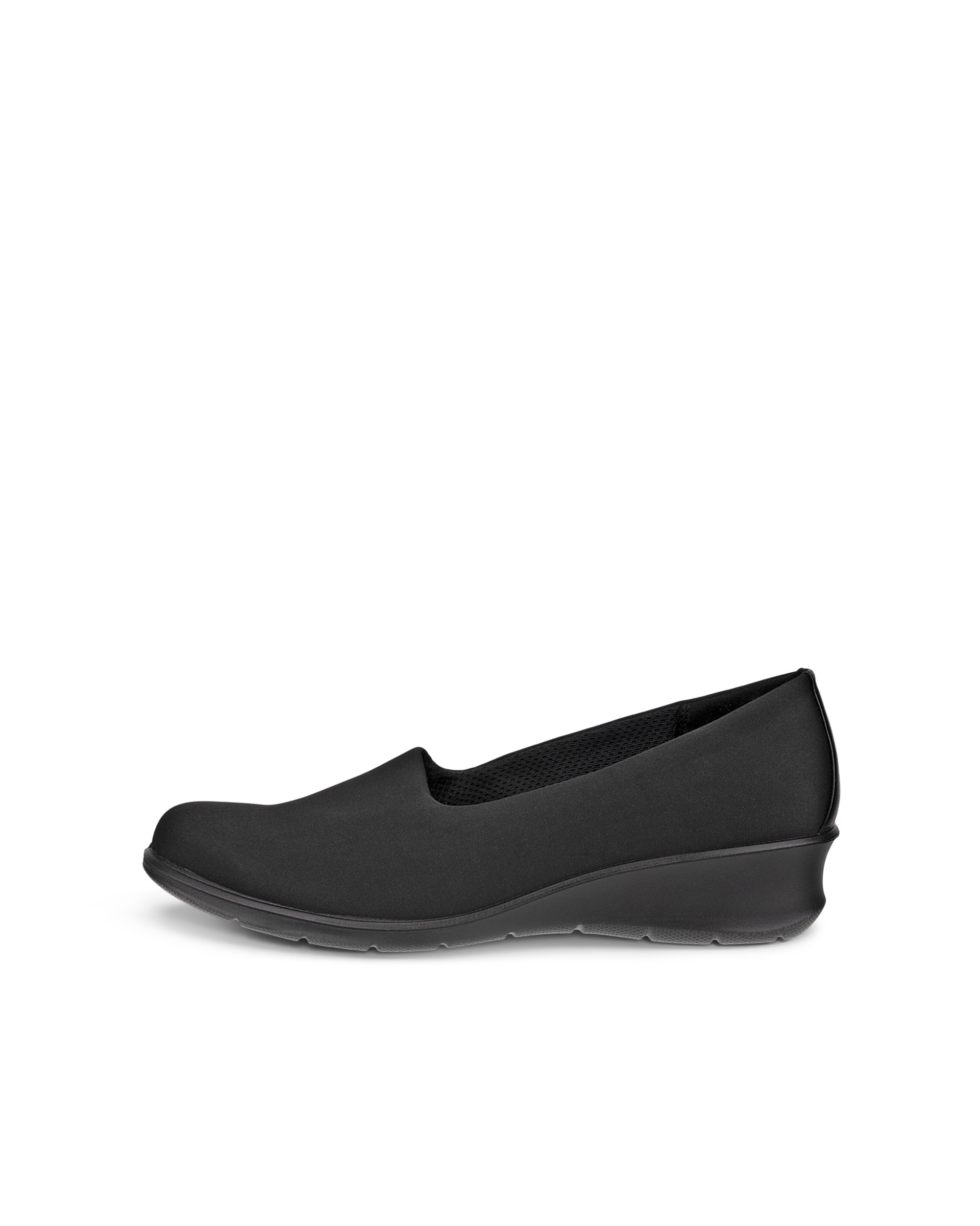 Women's ECCO® Finola Textile Wedge Slip-On - Black - Outside