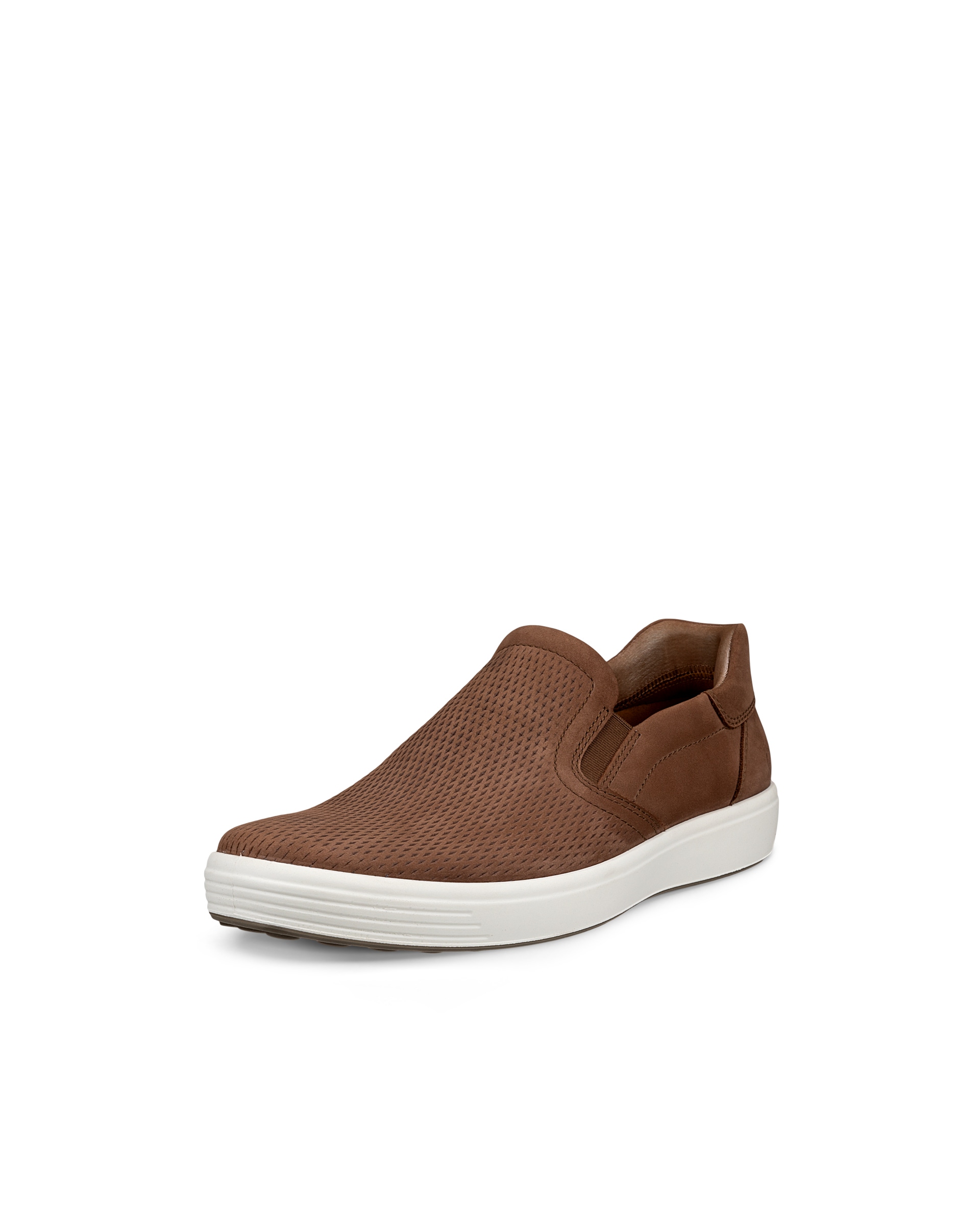 Men's ECCO® Soft 7 Nubuck Slip-In Shoe - Brown - Main