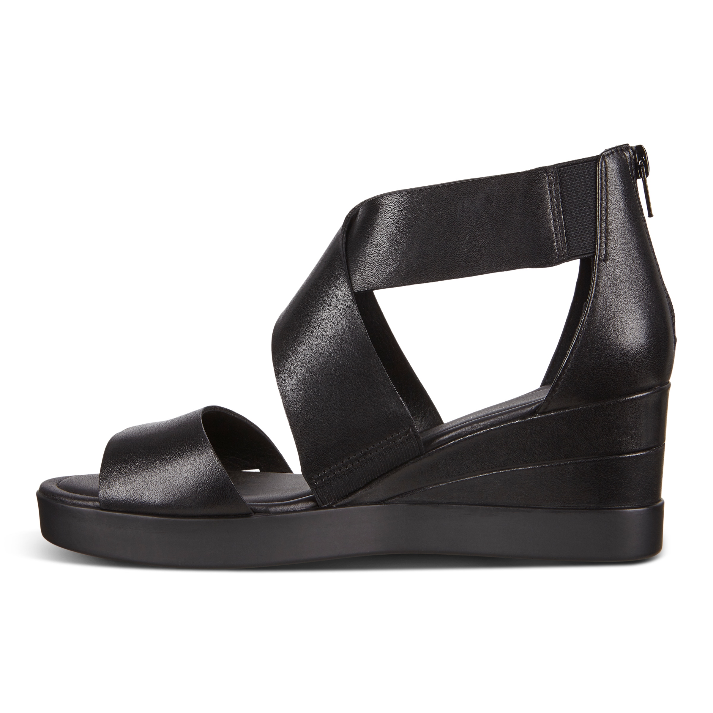 ECCO Shape Wedge Plateau Women's Sandals - Black - Inside