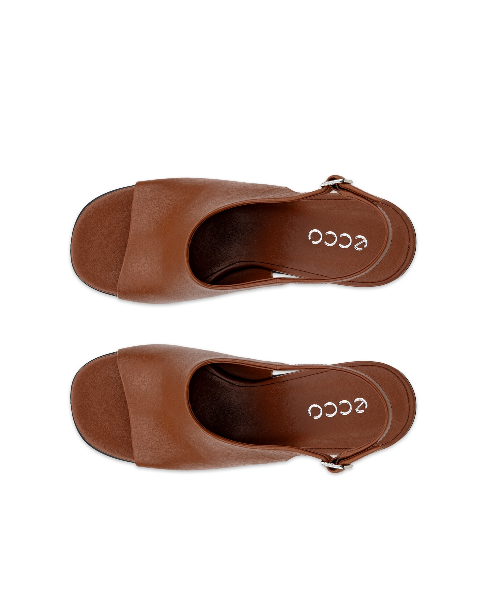 Sandalias de piel con tacón ECCO® Sculpted Alba 65 para mujer - Marrón - Top left pair