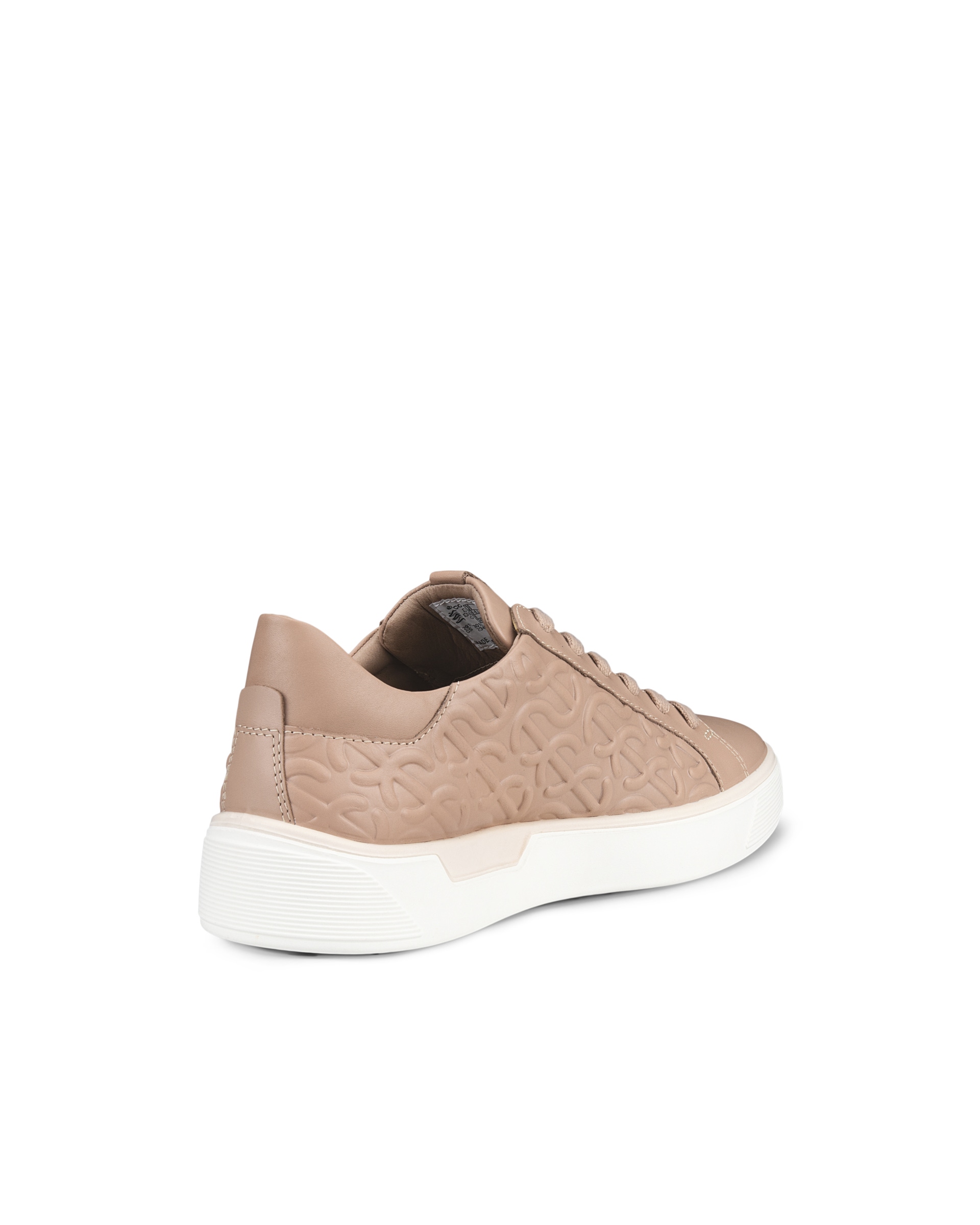 Women's ECCO® Street Tray Wave Leather Sneaker - Beige - Back