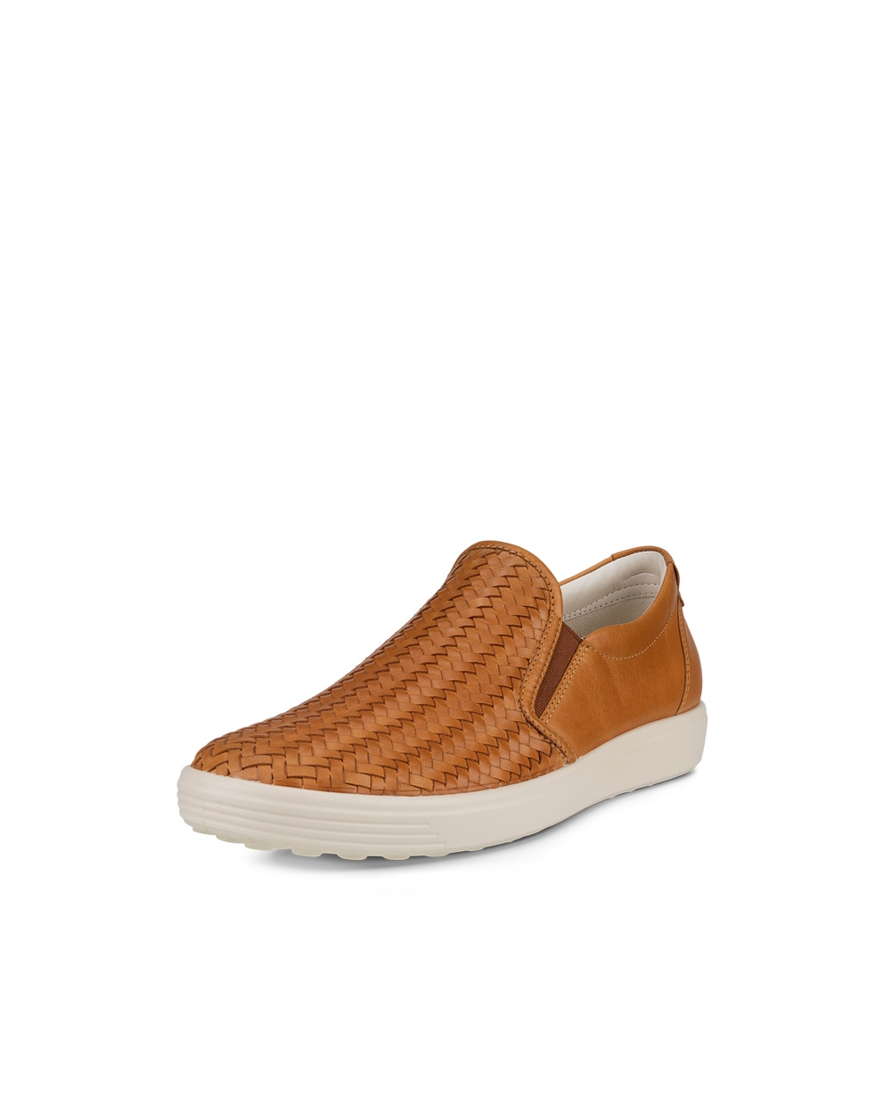 Women's ECCO® Soft 7 Leather Slip-On Sneaker - Brown - Main