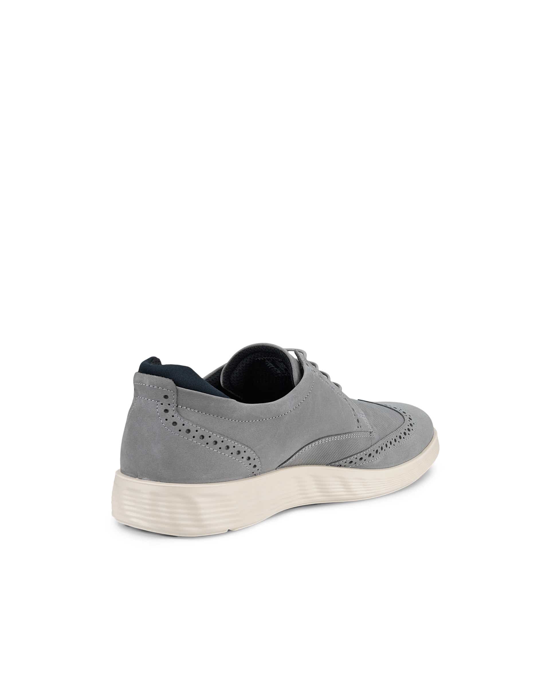 Men's ECCO® S Lite Hybrid Nubuck Brogue Shoe - Grey - Back