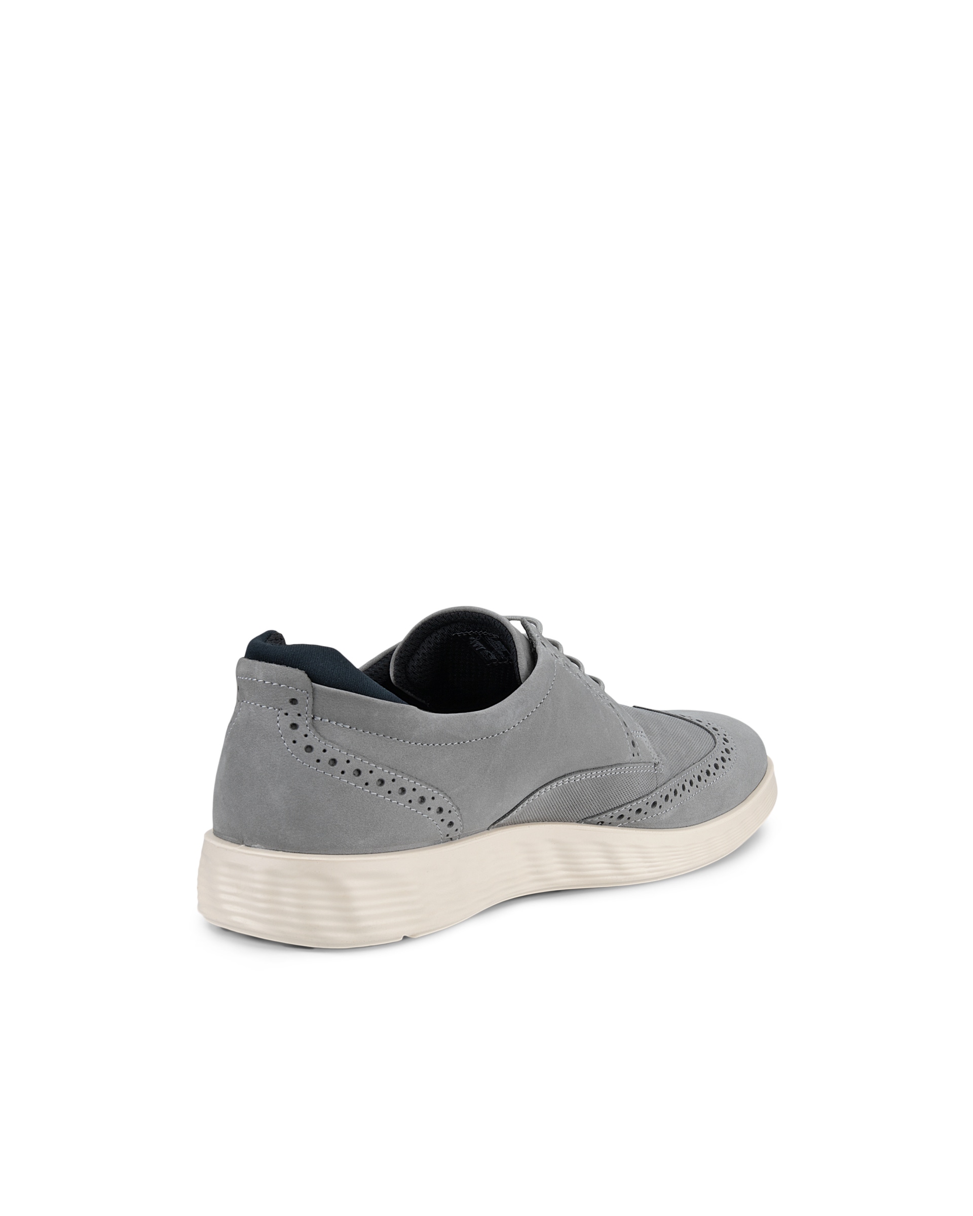 Men's ECCO® S Lite Hybrid Nubuck Brogue Shoe - Grey - Back