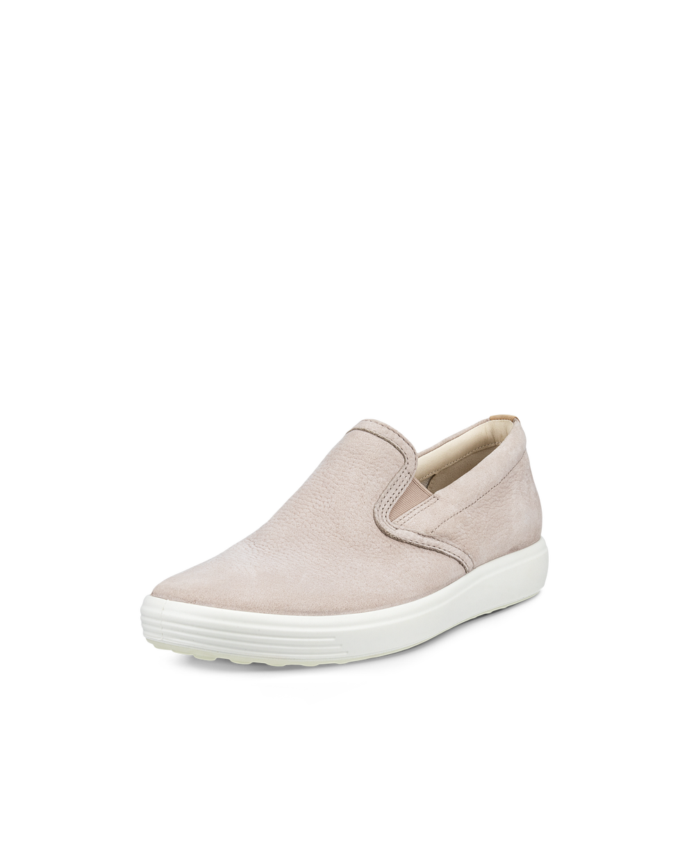 ECCO® Soft 7 chaussures sans lacet en nubuck pour femme - Gris - Main