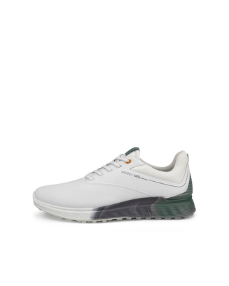 Men's ECCO® Golf S-Three Leather Waterproof Shoe - White - Outside