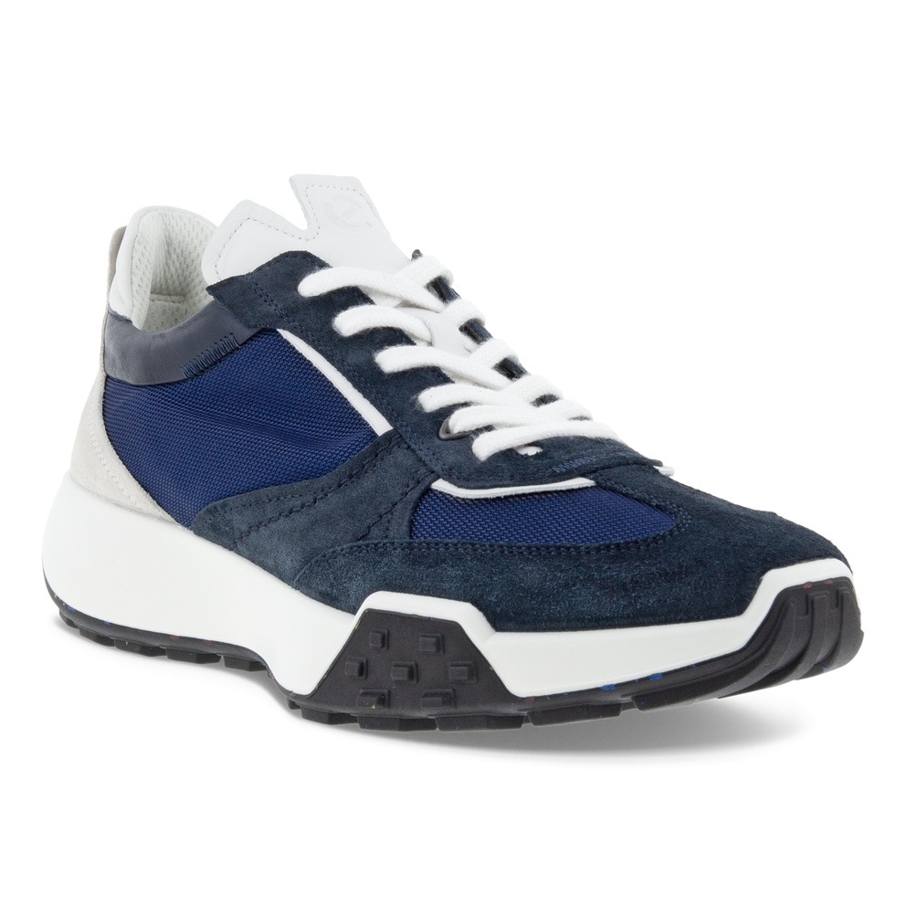 Men's ECCO® Retro Sneaker Textile Sneaker - Blue - Main