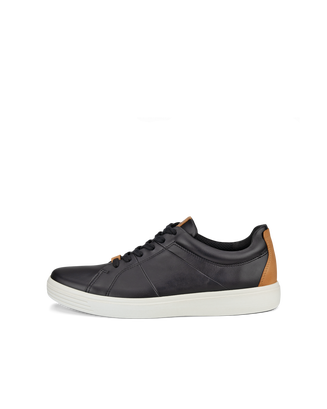 Men's ECCO® Soft Classic Nubuck Sneaker - Black - Outside