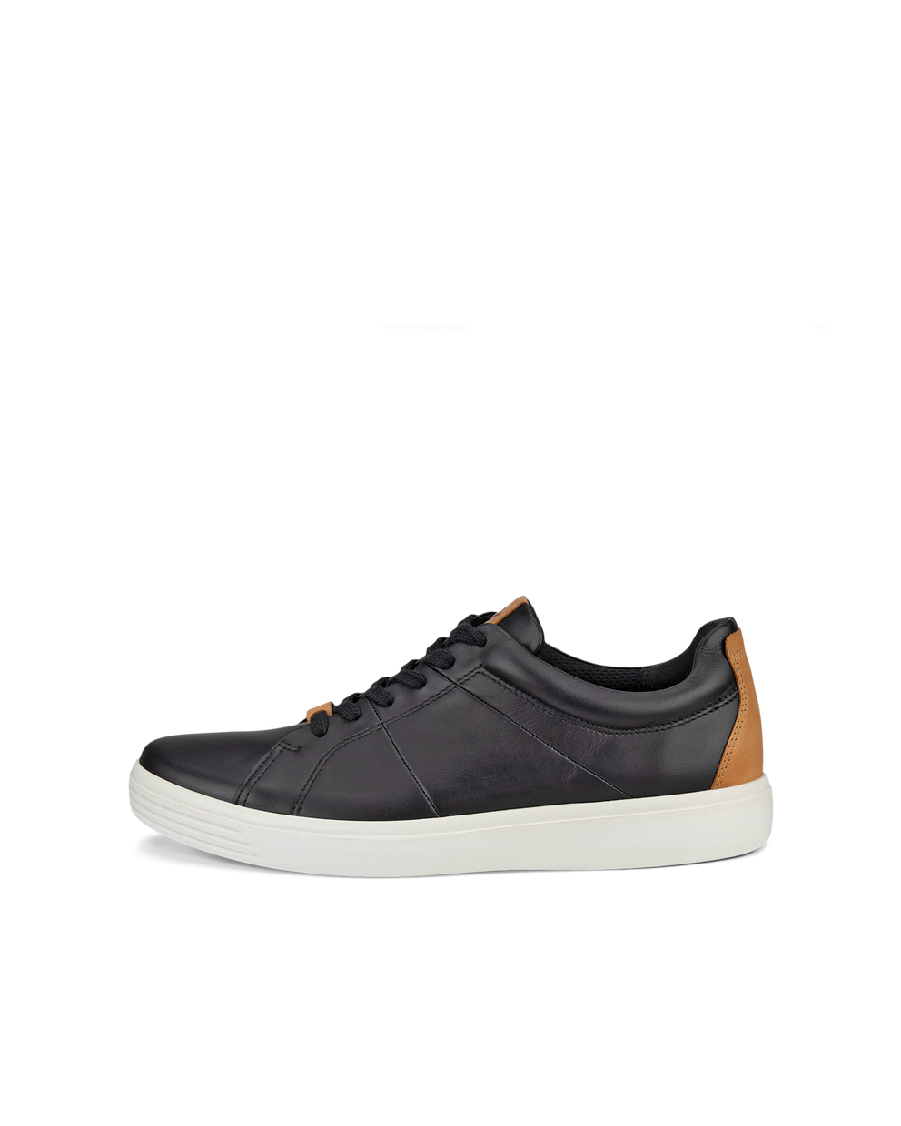 Men's ECCO® Soft Classic Leather Sneaker - Black - Outside