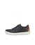 Men's ECCO® Soft Classic Nubuck Sneaker - Black - Outside