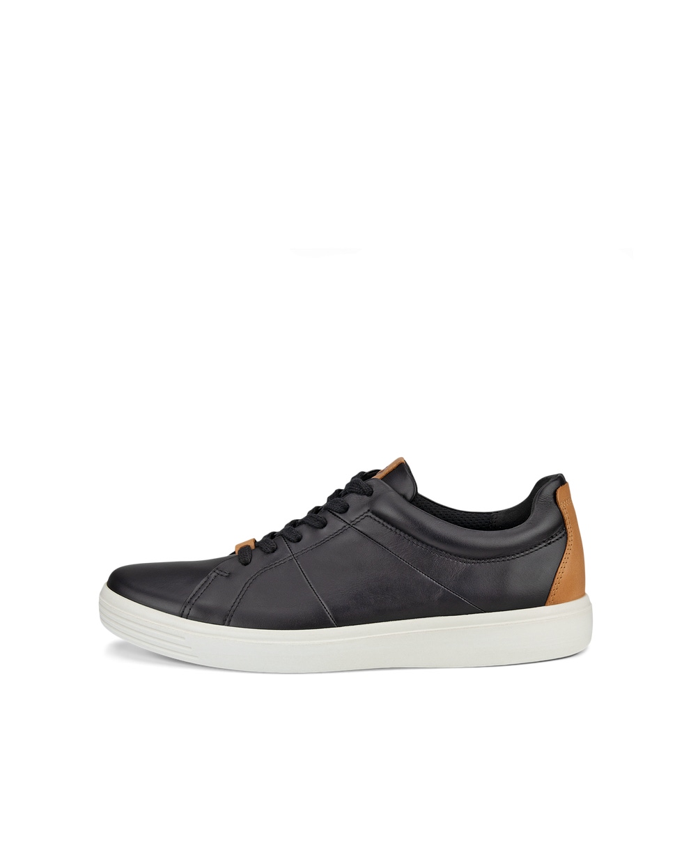 Men's ECCO® Soft Classic Nubuck Sneaker - Black - Outside