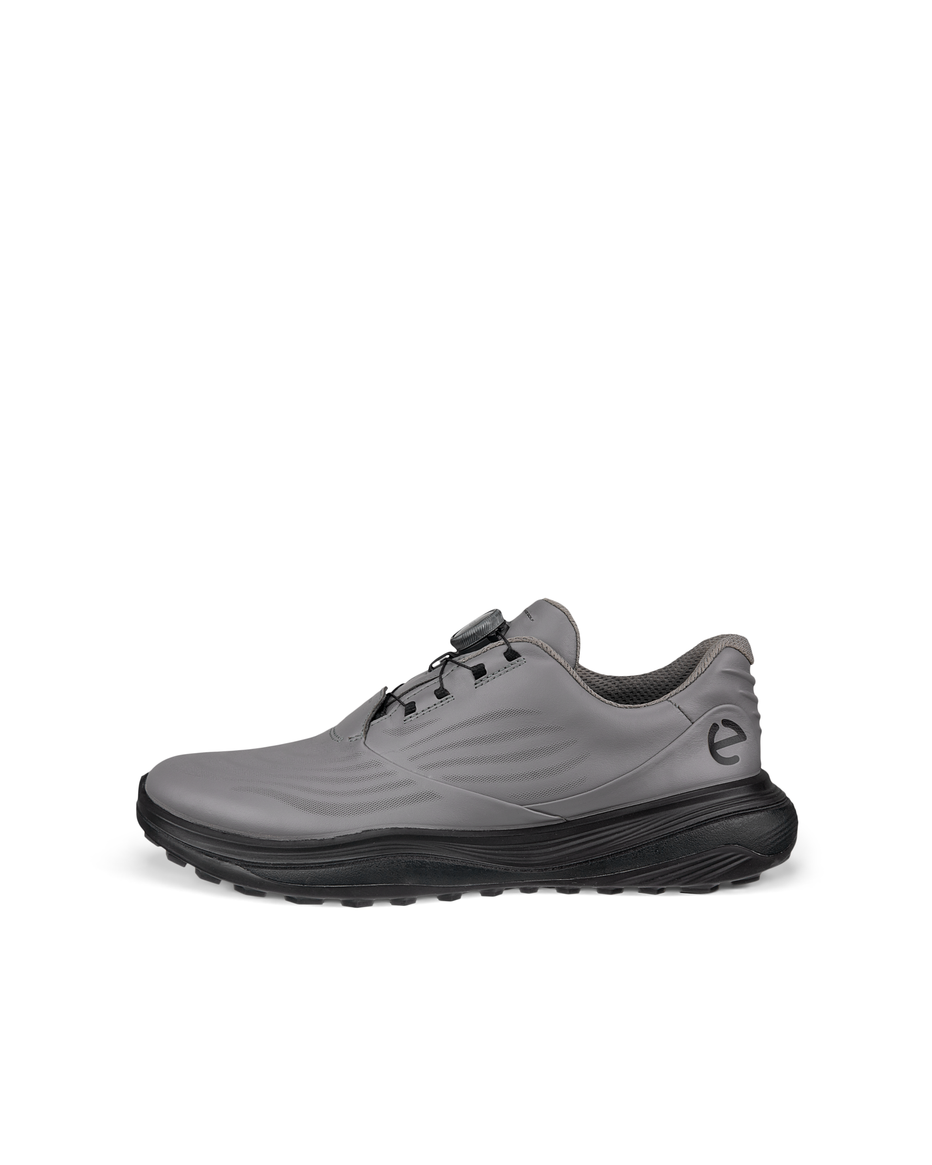 Men's ECCO® Golf LT1 BOA Leather Waterproof Shoe - Grey - Outside