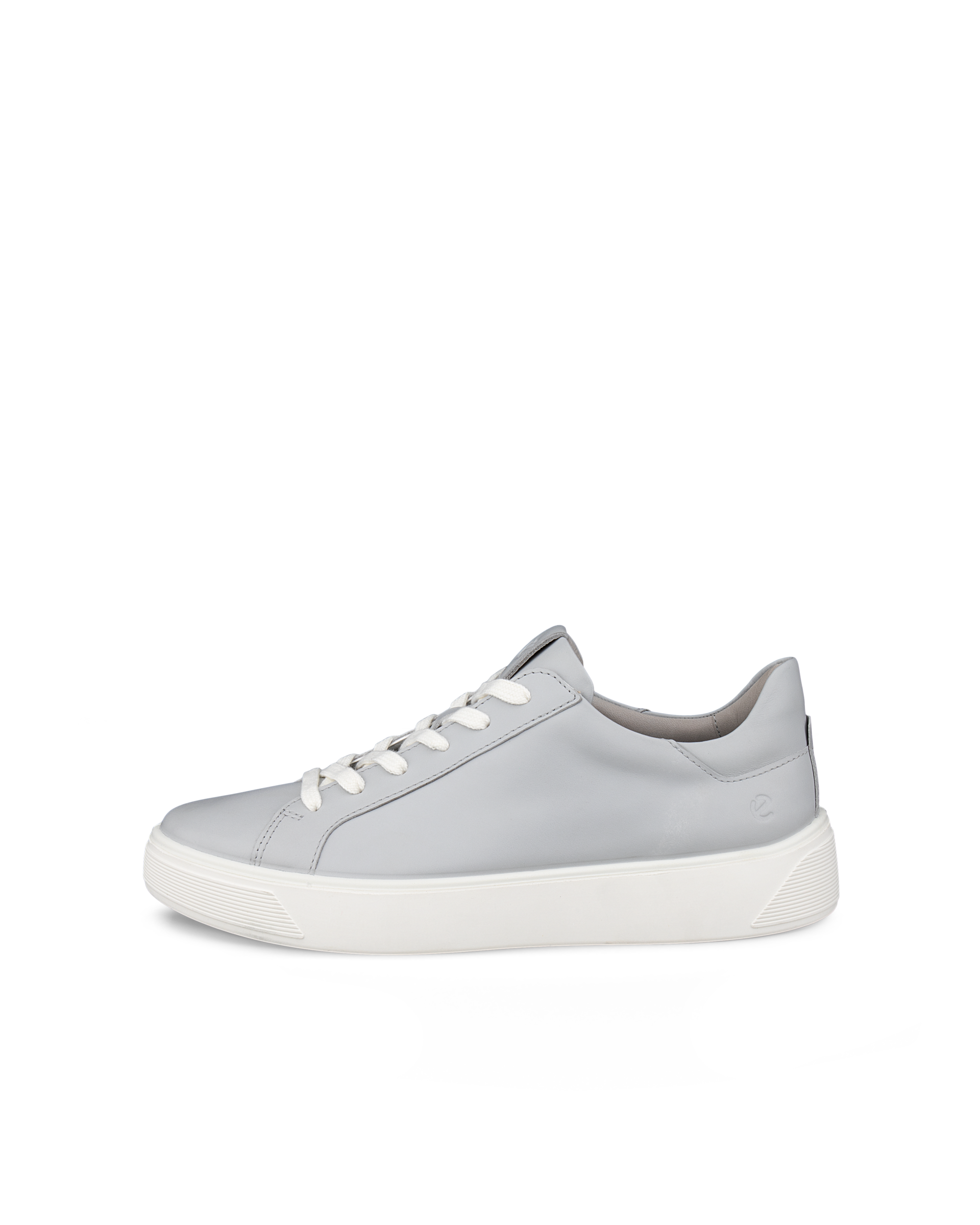 Women's ECCO® Street Tray Leather Sneaker - Grey - Outside