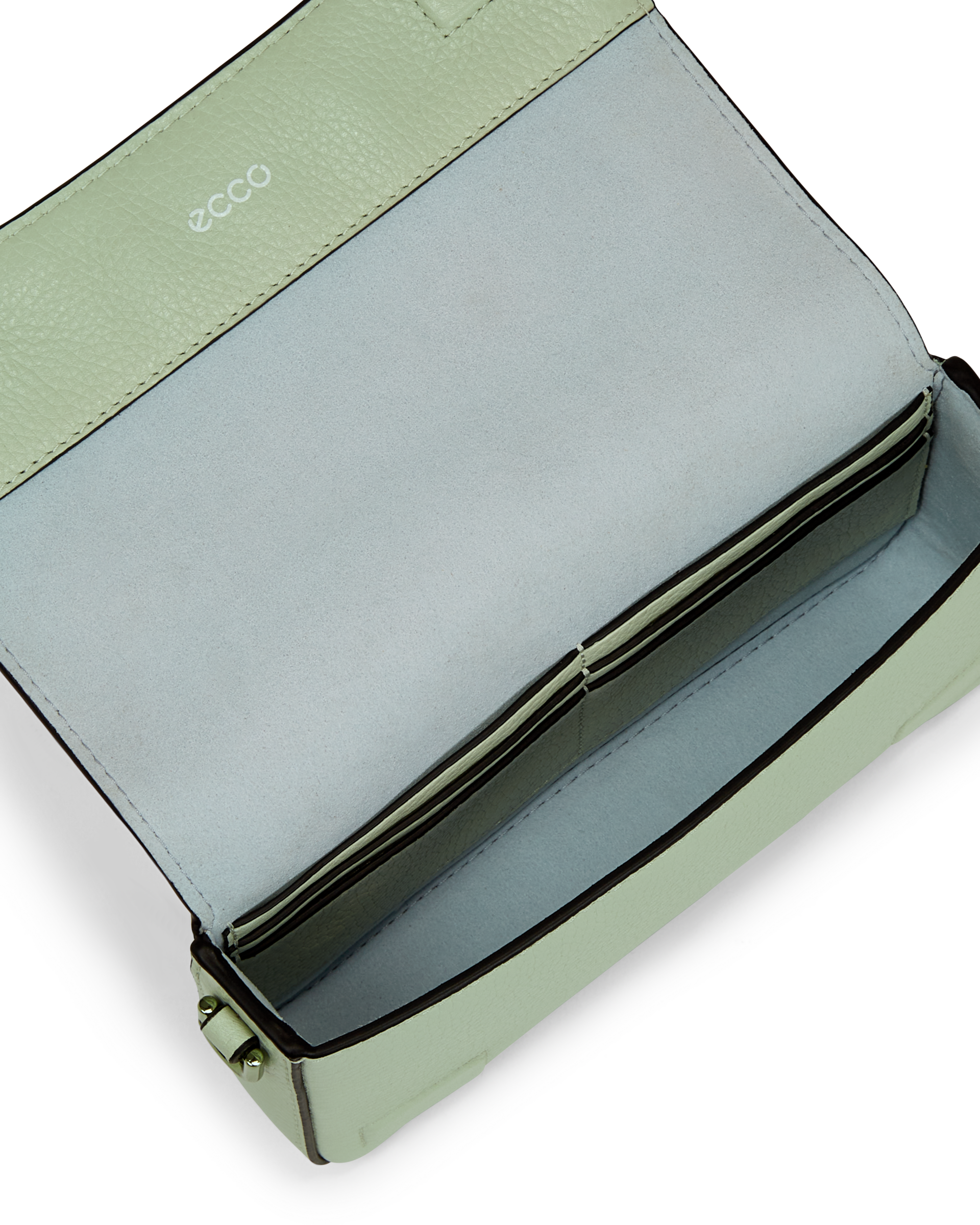 ECCO® Pinch Small Pebbled Leather Pinch Crossbody Bag - Green - Inside