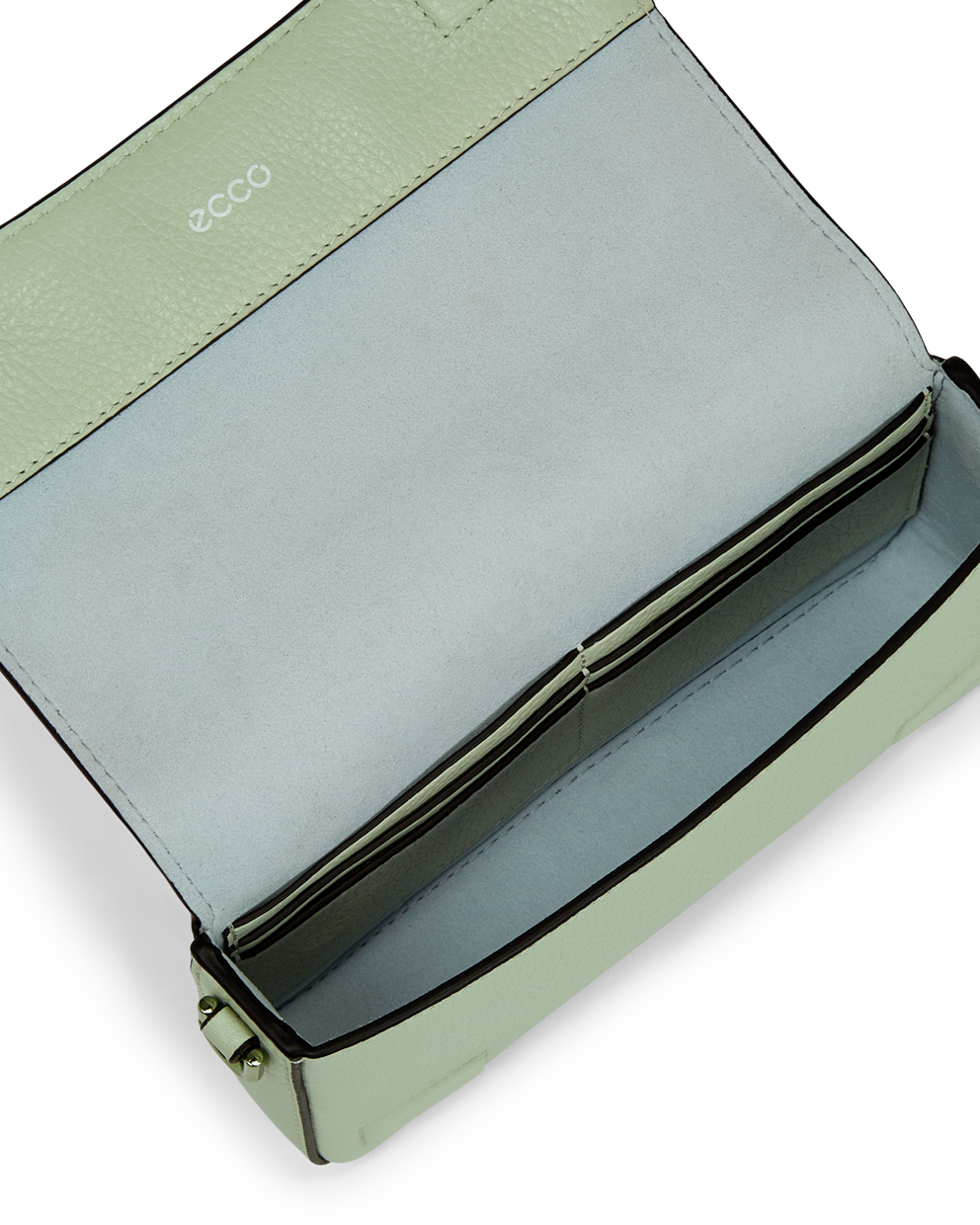 ECCO® Pebbled Leather Pinch Crossbody Bag - Green - Inside