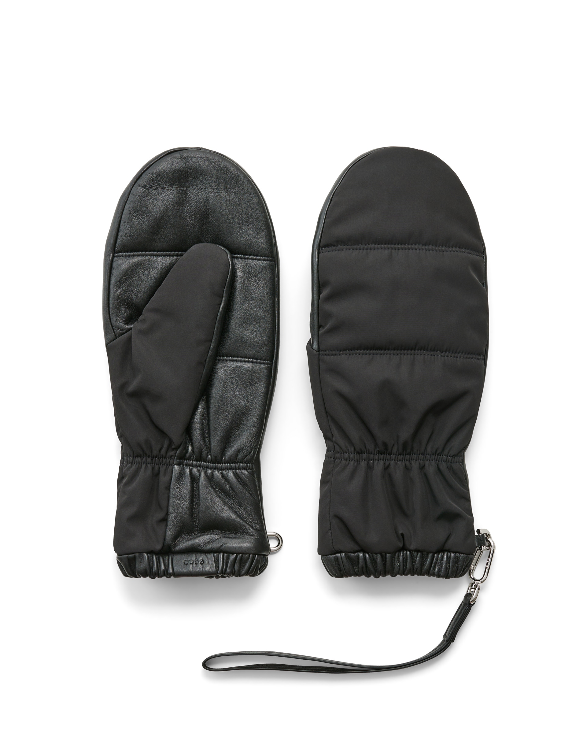 ECCO Mens Quilted Mittens - Black - Main