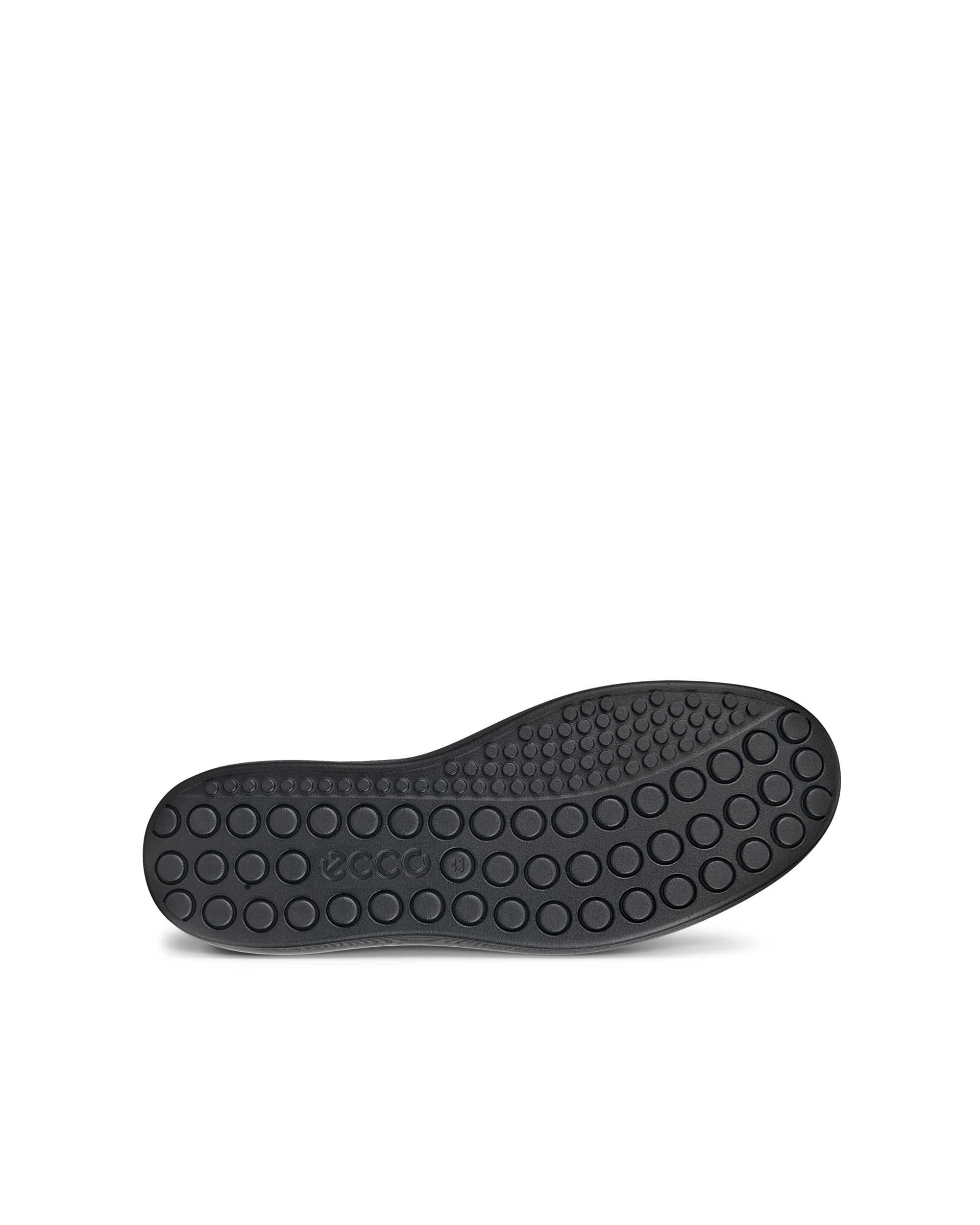 ECCO Soft 60 メンズ レザーハイカットスニーカー - 黒 - Sole