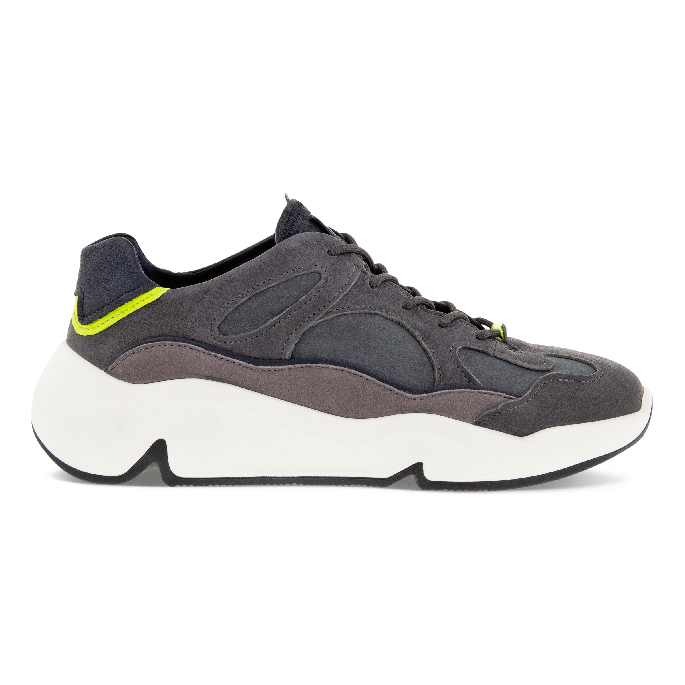 Men's ECCO Chunky Sneaker With Colour Pops - Grey - Outside