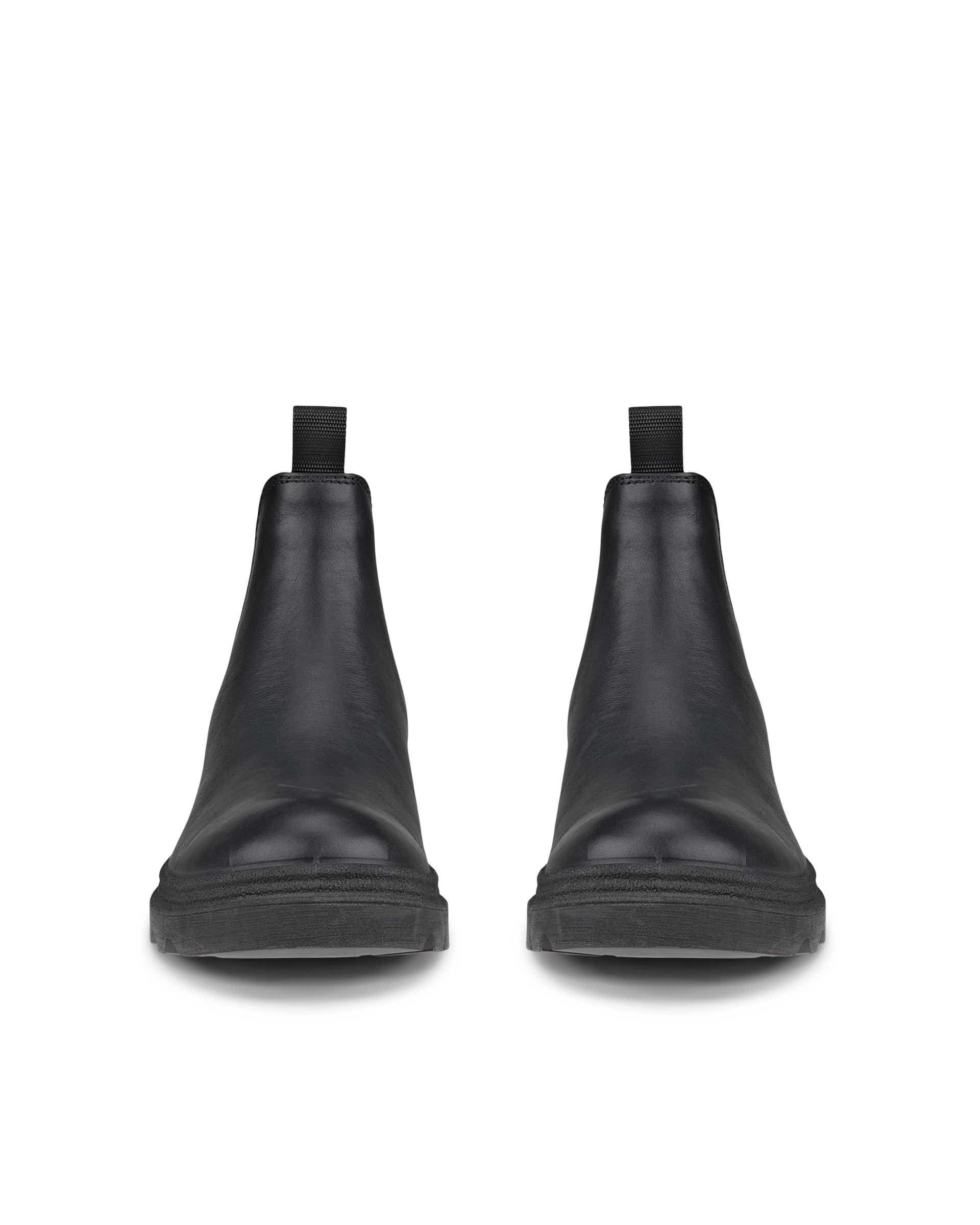 ECCO Grainer ウィメンズ レザーチェルシーブーツ - 黒 - Front pair