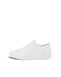 Women's ECCO® Soft 7 Leather Sneaker - White - Outside