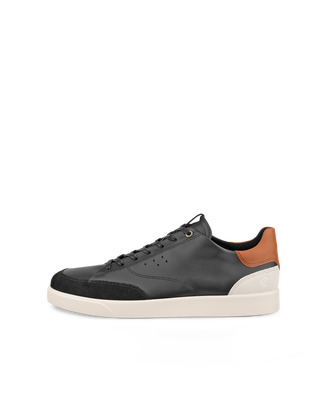 Men's ECCO® Street Lite Leather Sneaker - Black - Outside