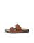 Women's ECCO® Cozmo Nubuck Two-Strap Sandal - Brown - Outside