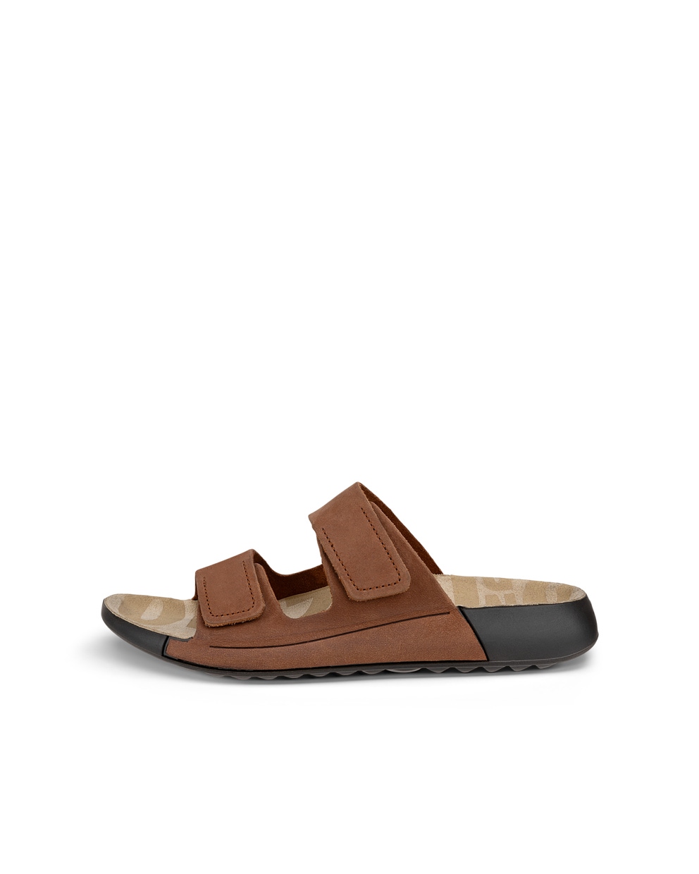 Women's ECCO® Cozmo Nubuck Two-Strap Sandal - Brown - Outside