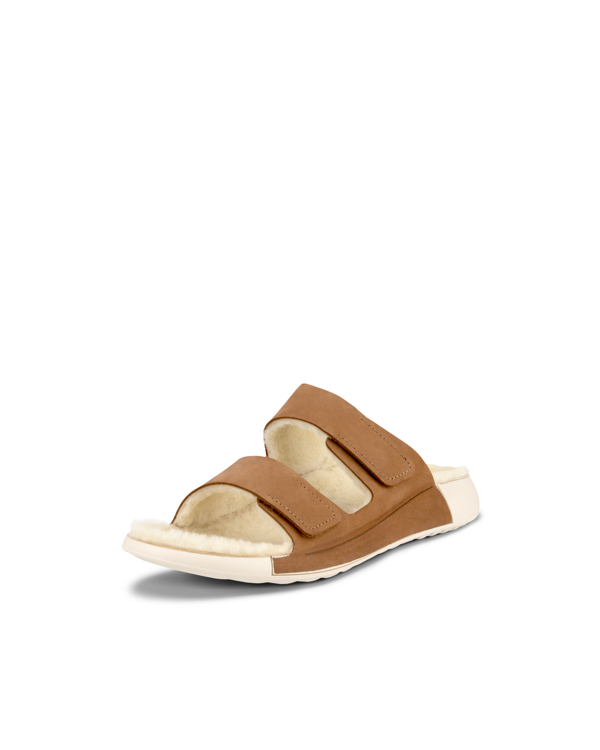 여성용 ECCO Cozmo Sandal 누벅 투 스트랩 샌들 - Brown - Main