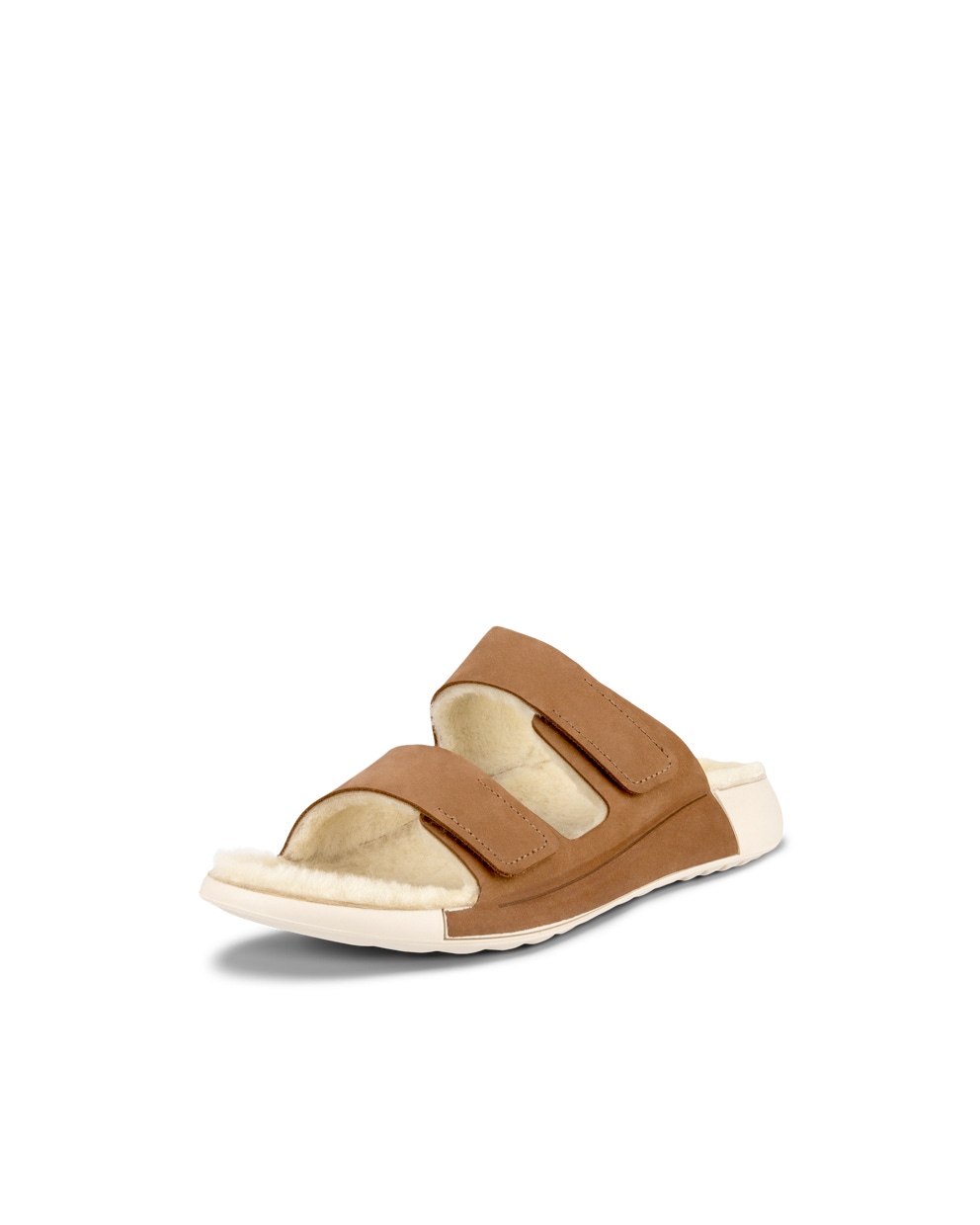 Women's ECCO® Cozmo Sandal Nubuck Two Strap Sandal - Brown - Main