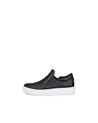 Kids' ECCO® Soft 60 Leather Slip-On - Black - Outside