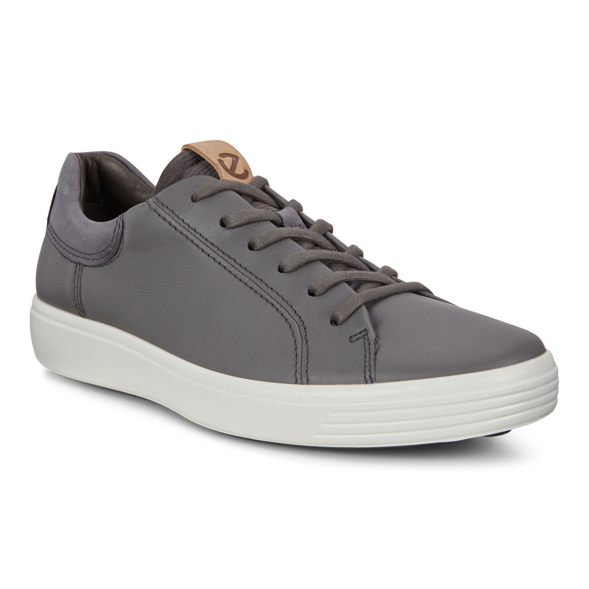 Men's ECCO® Soft 7 Leather Sneaker - Grey - Main