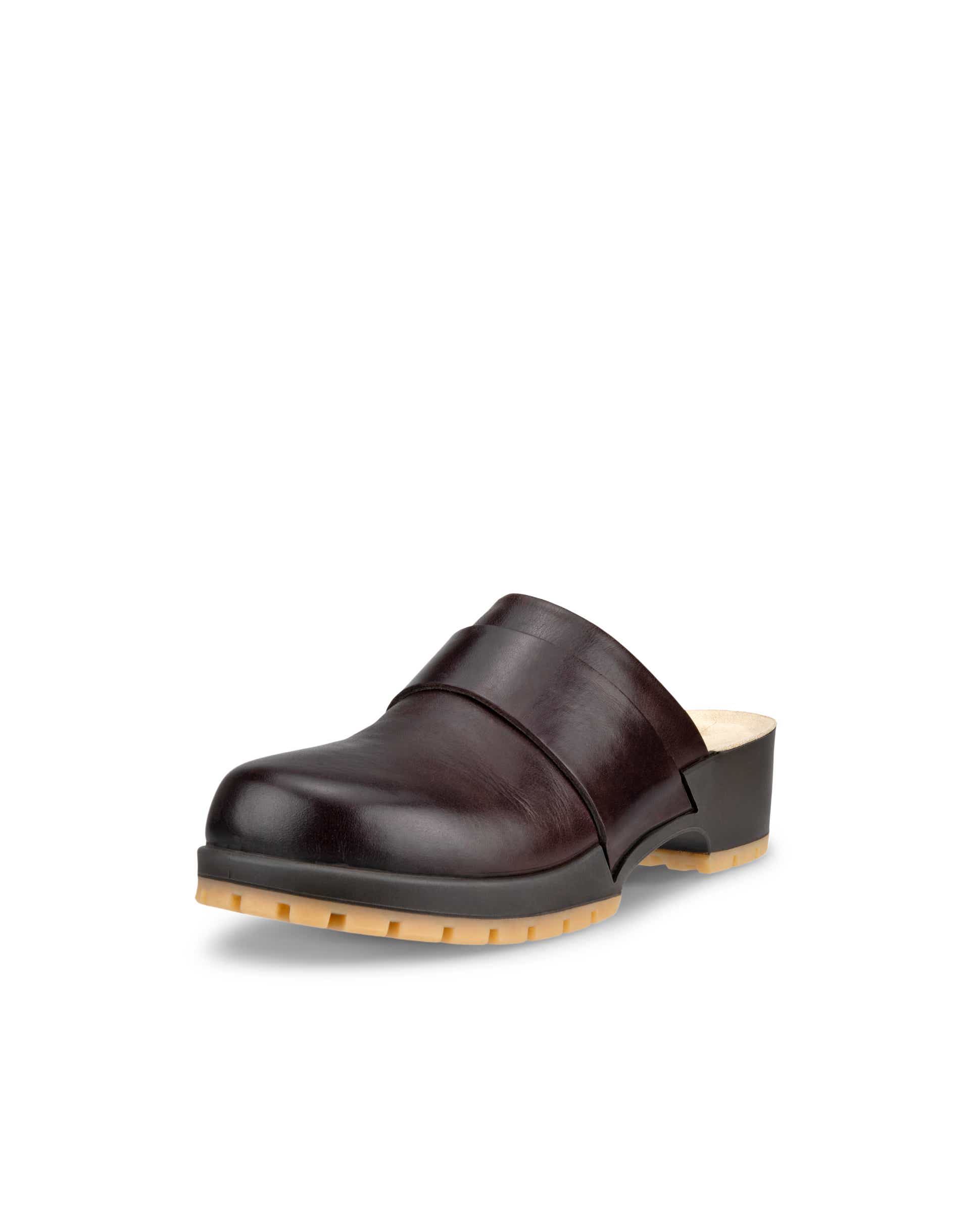 ECCO Women's Leather Comfort Clogs - Brown - Main