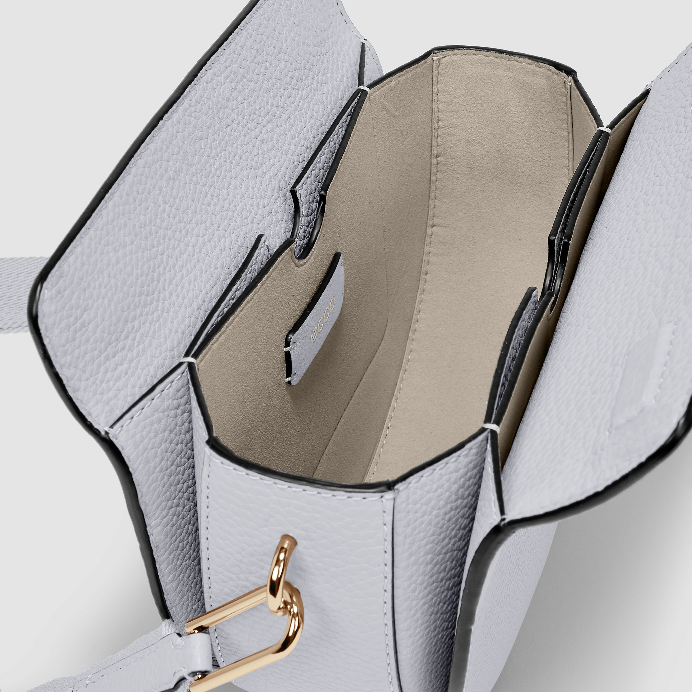ECCO® Textureblock Leather Saddle Bag | Grey ECCO® Textureblock Leather Saddle Bag | Grey