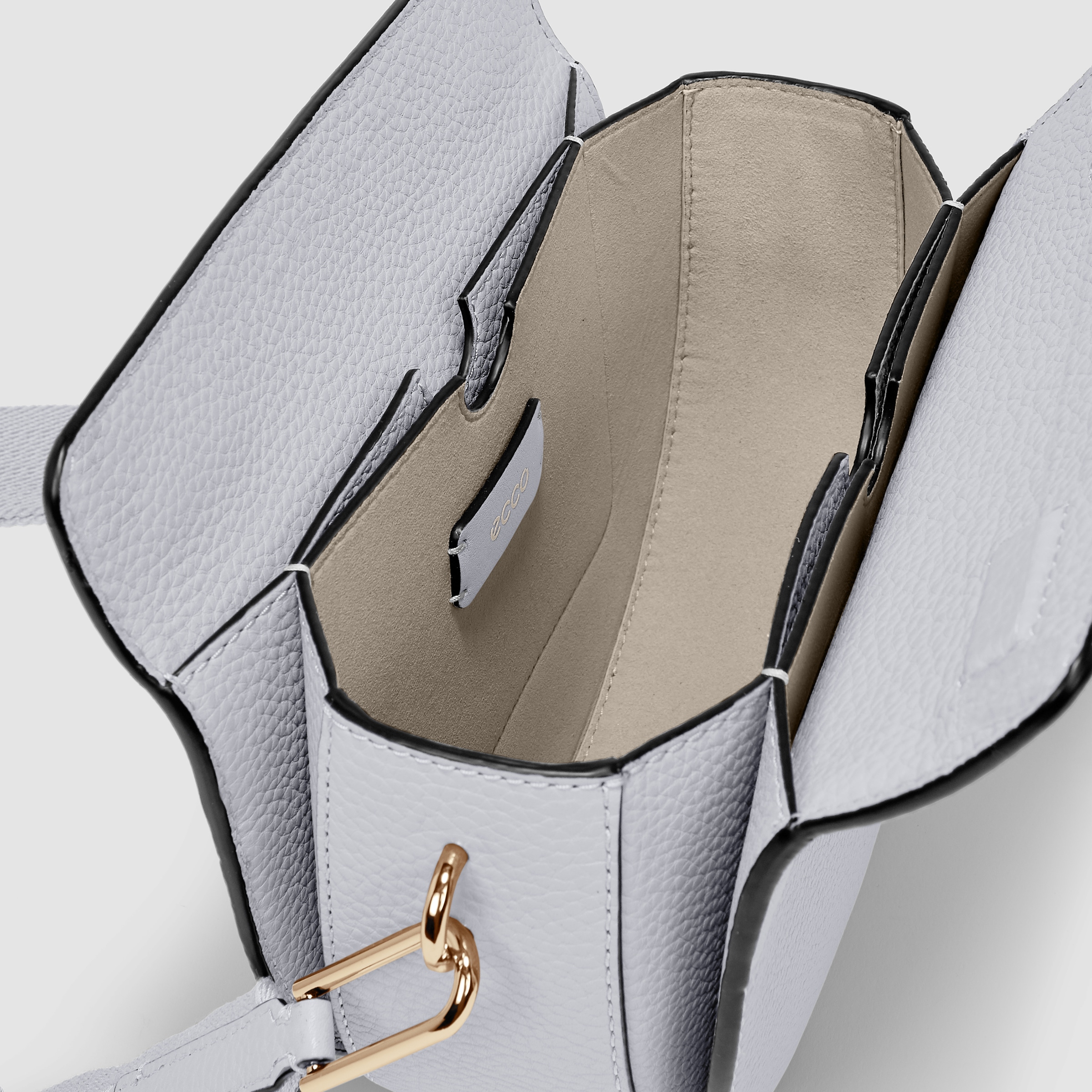 ECCO® Textureblock Leather Saddle Bag | Grey