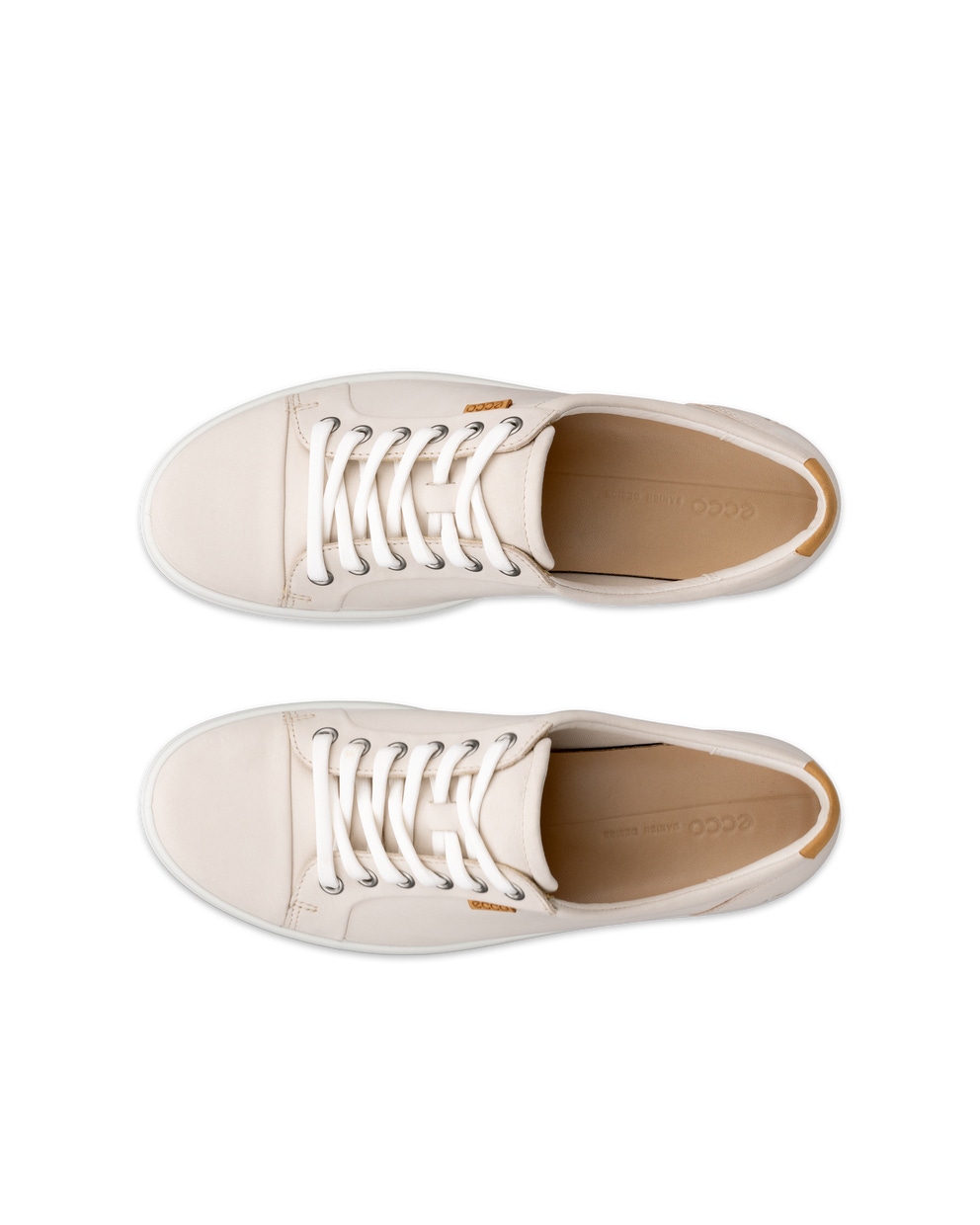 Women's ECCO® Soft 7 Nubuck Sneaker - Beige - Top left pair