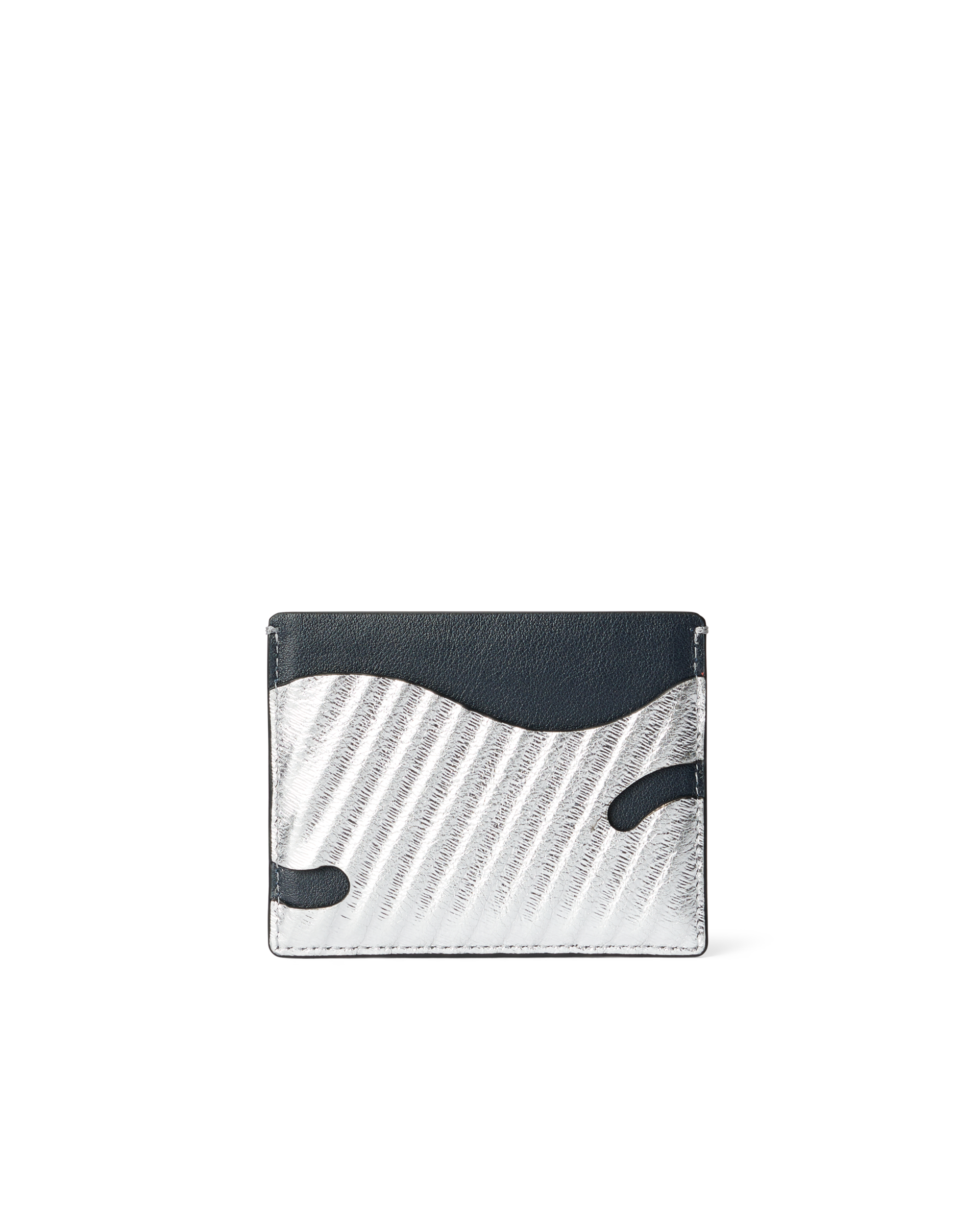 ECCO® E Wave PoP Leather Card Case - Silver - Back