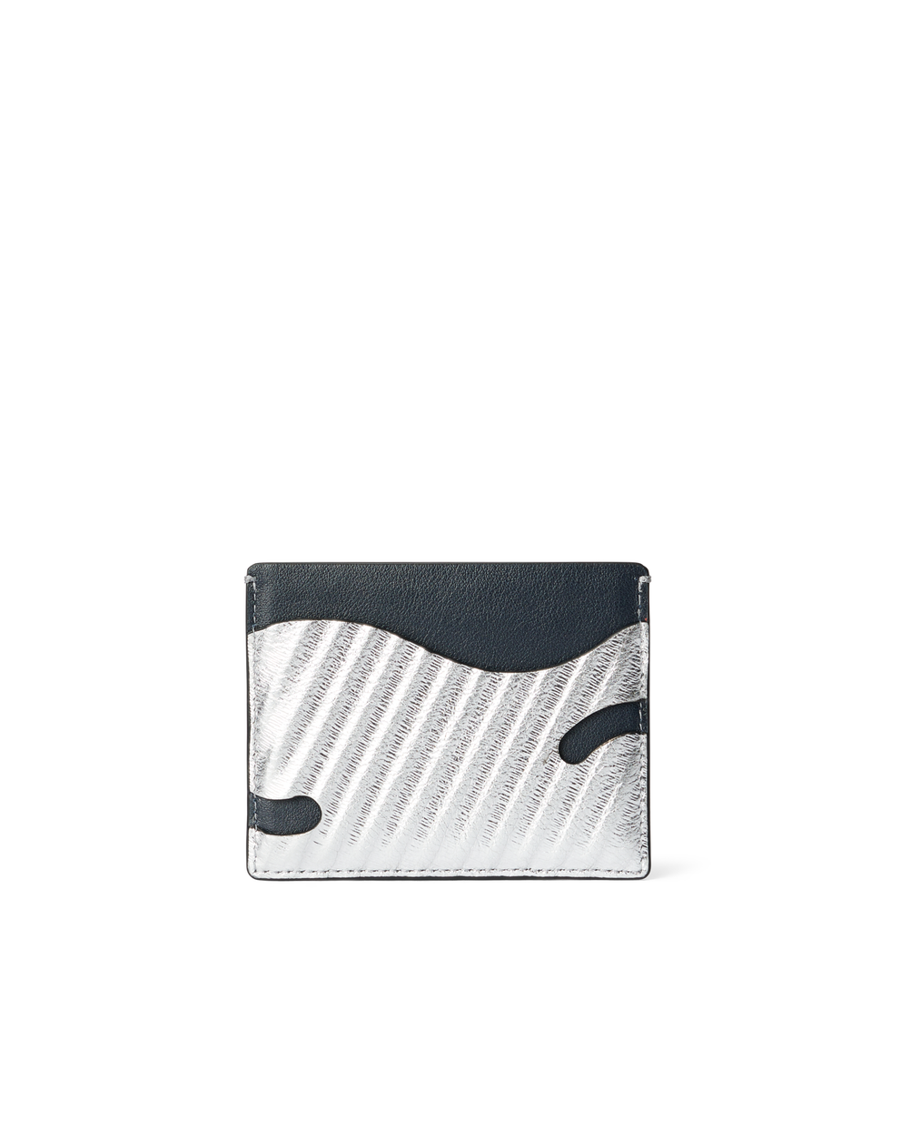 ECCO® E Wave PoP Leather Card Case - Silver - Back