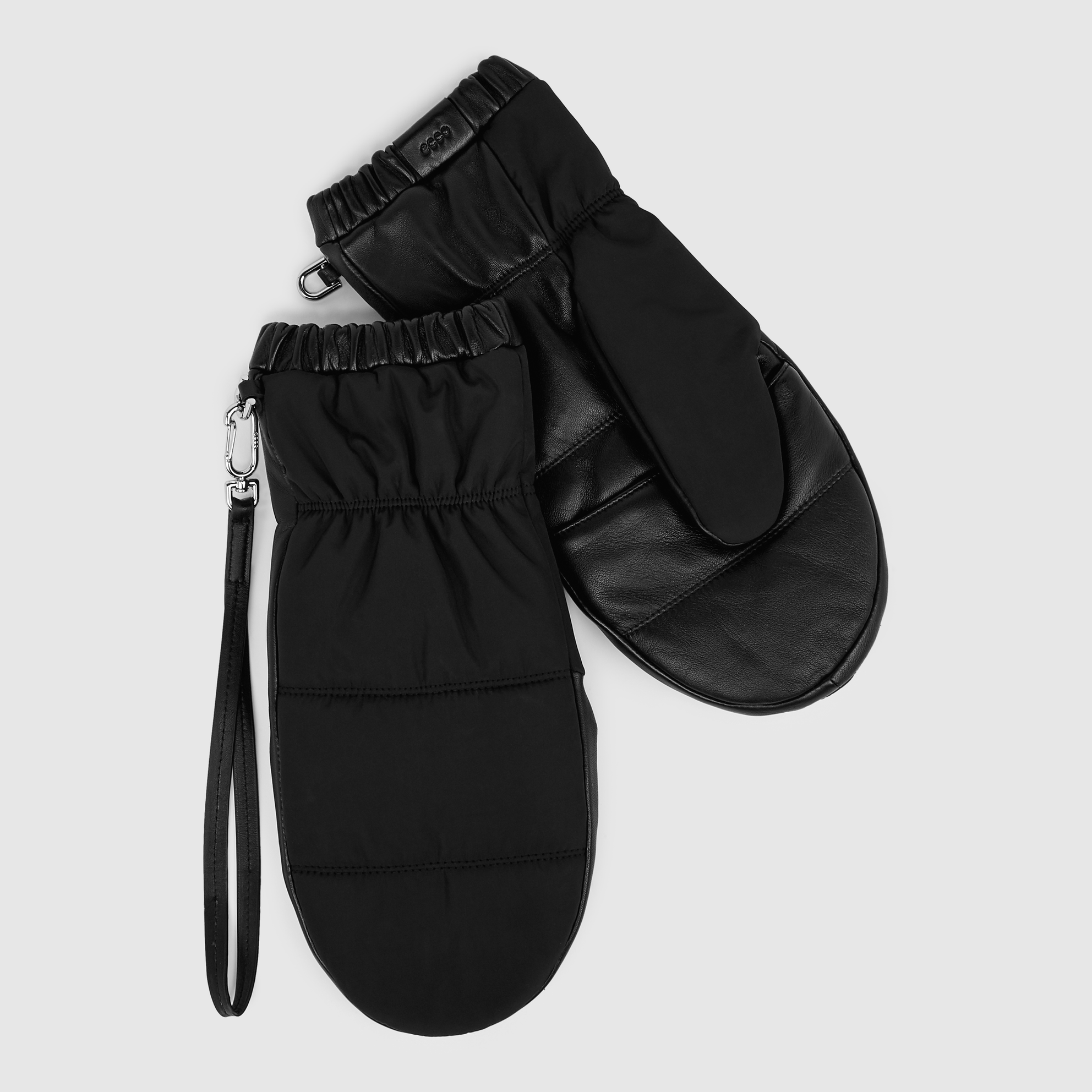 ECCO Mens Quilted Mittens - Black - Main