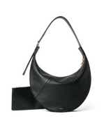 ECCO® Fortune Soft Pebbled Leather Large Shoulder Bag - Black - Main