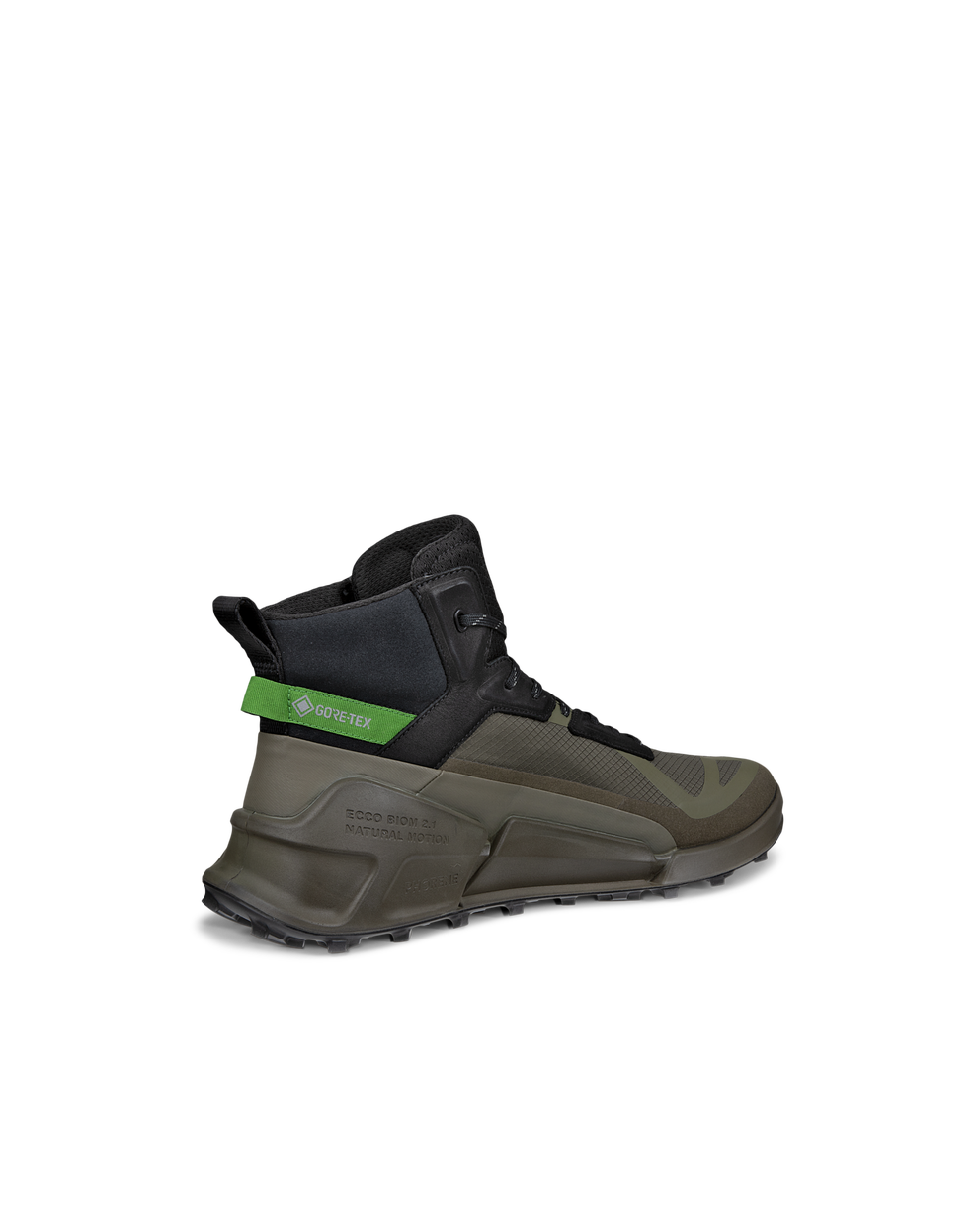 Zapatillas alta de senderismo de tela Gore-Tex ECCO® Biom 2.1 X Mountain para hombre - Verde - Back