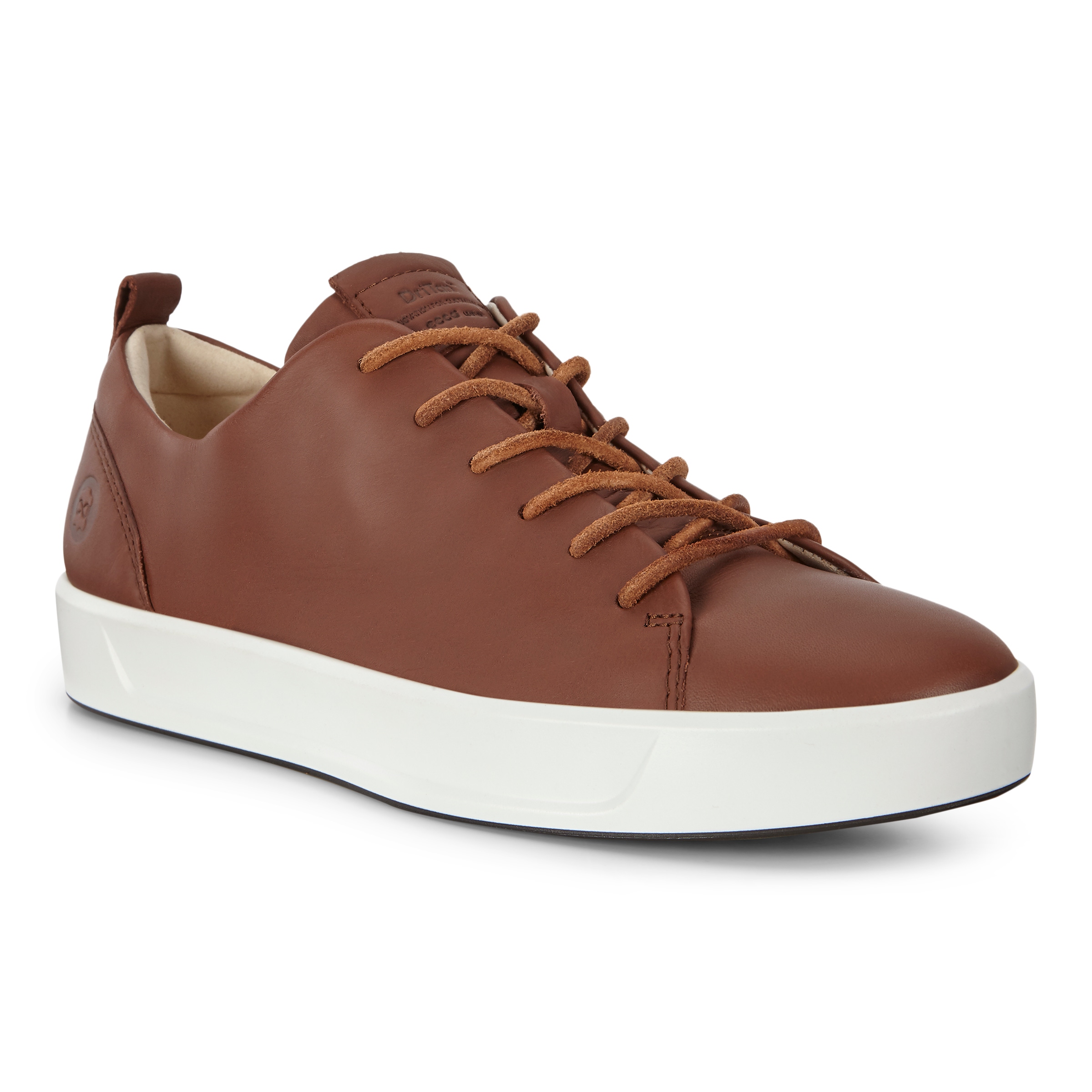 ECCO Soft 8 Women's Leather Lace-up Sneakers - Brown - Main