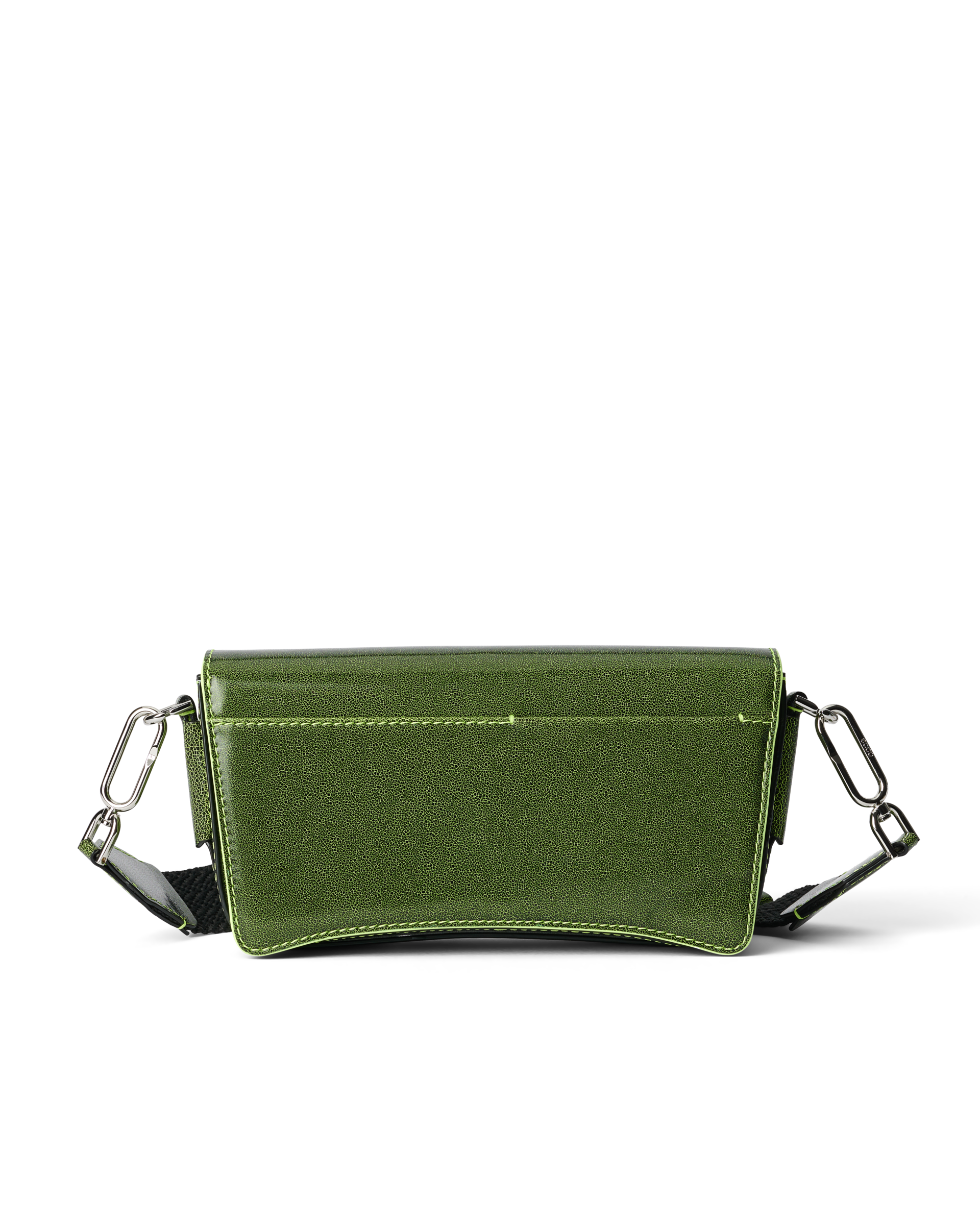 ECCO® Pinch Medium Cracked Leather Pinch Crossbody Bag - Green - Back