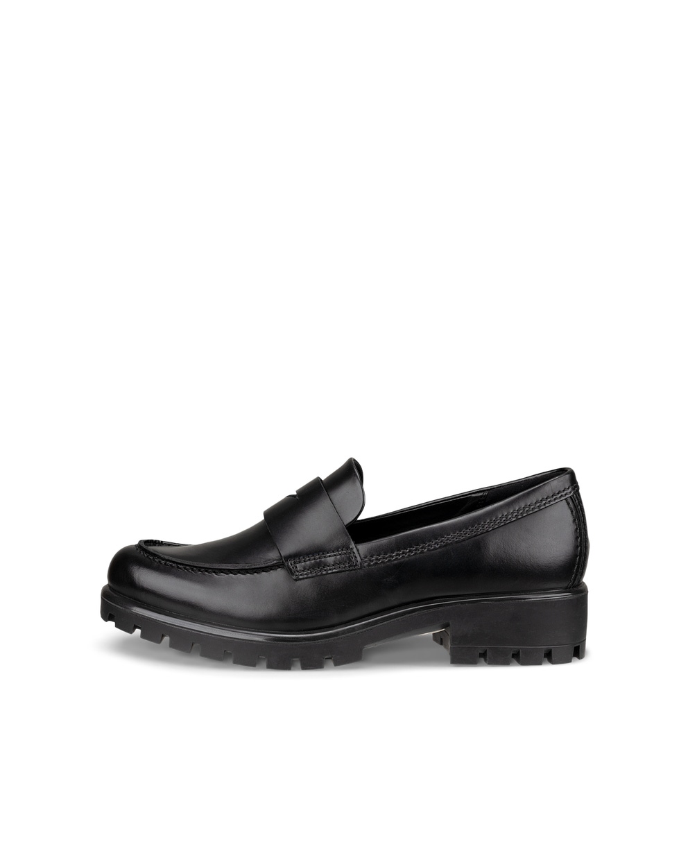 ECCO Women's Modtray Moc-toe Penny Loafers - Black - Outside