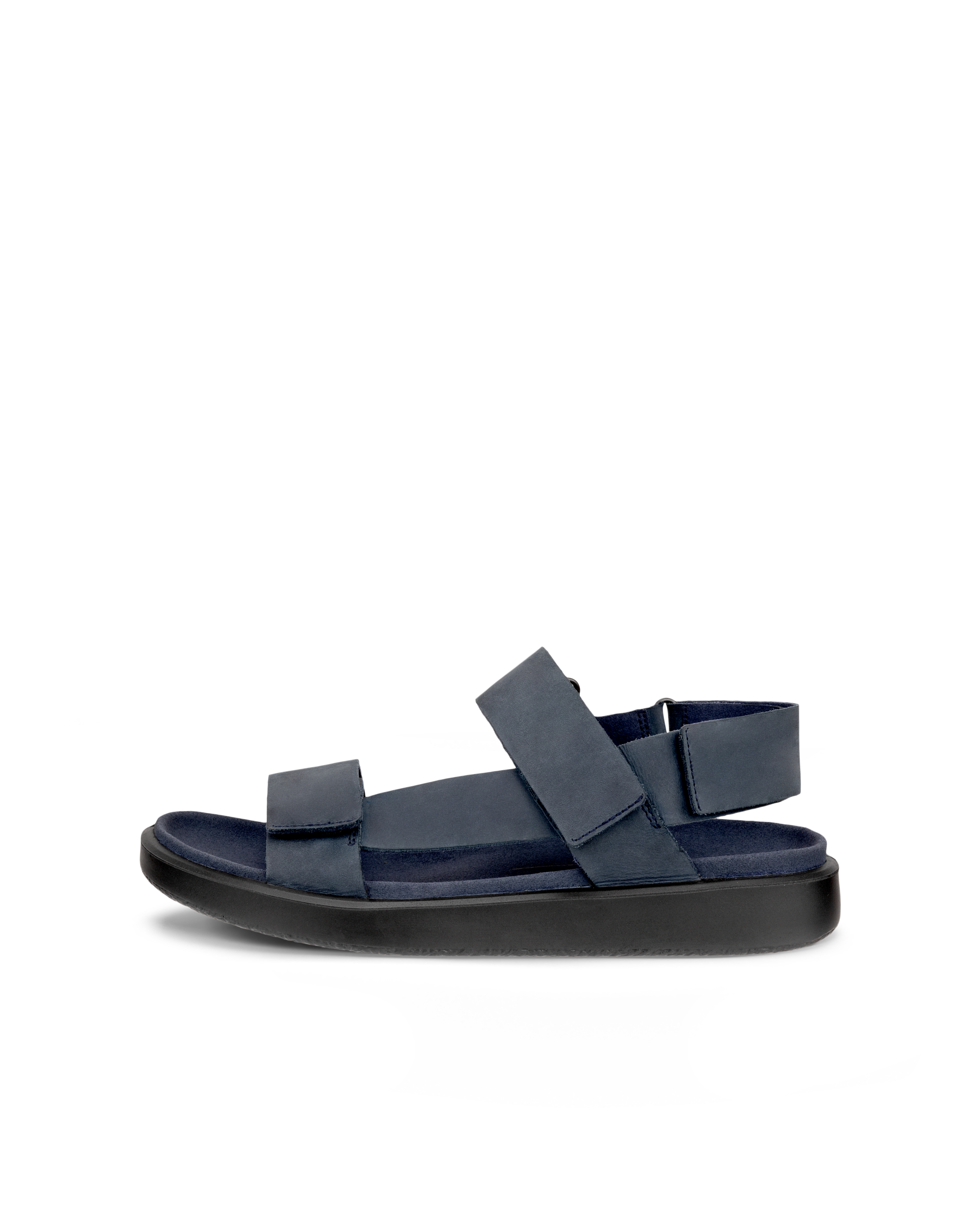 Men's ECCO® Flowt Nubuck Flat Sandal - Blue - Outside