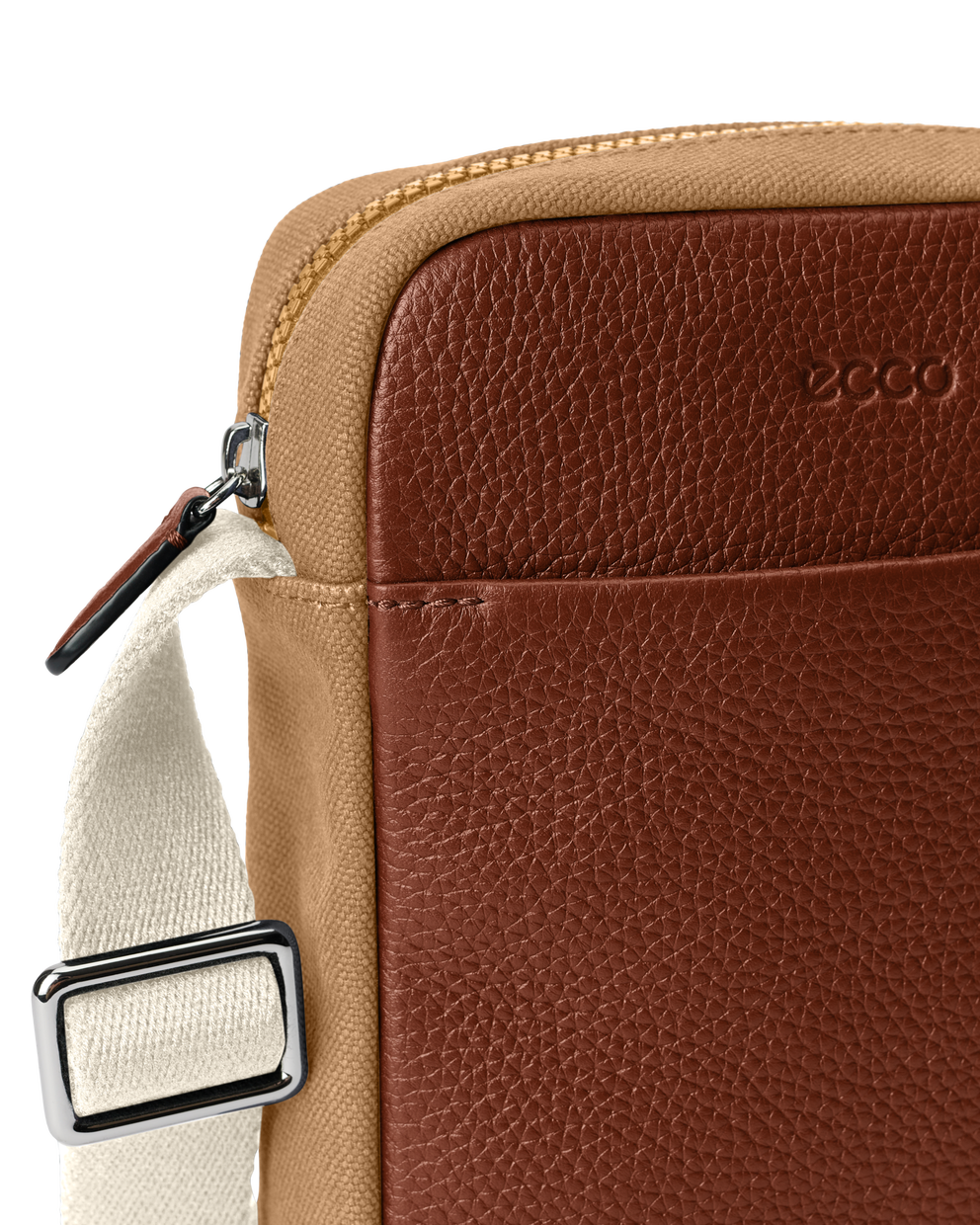 ECCO® North-South Leather Crossbody Bag - Brown - Detail-1