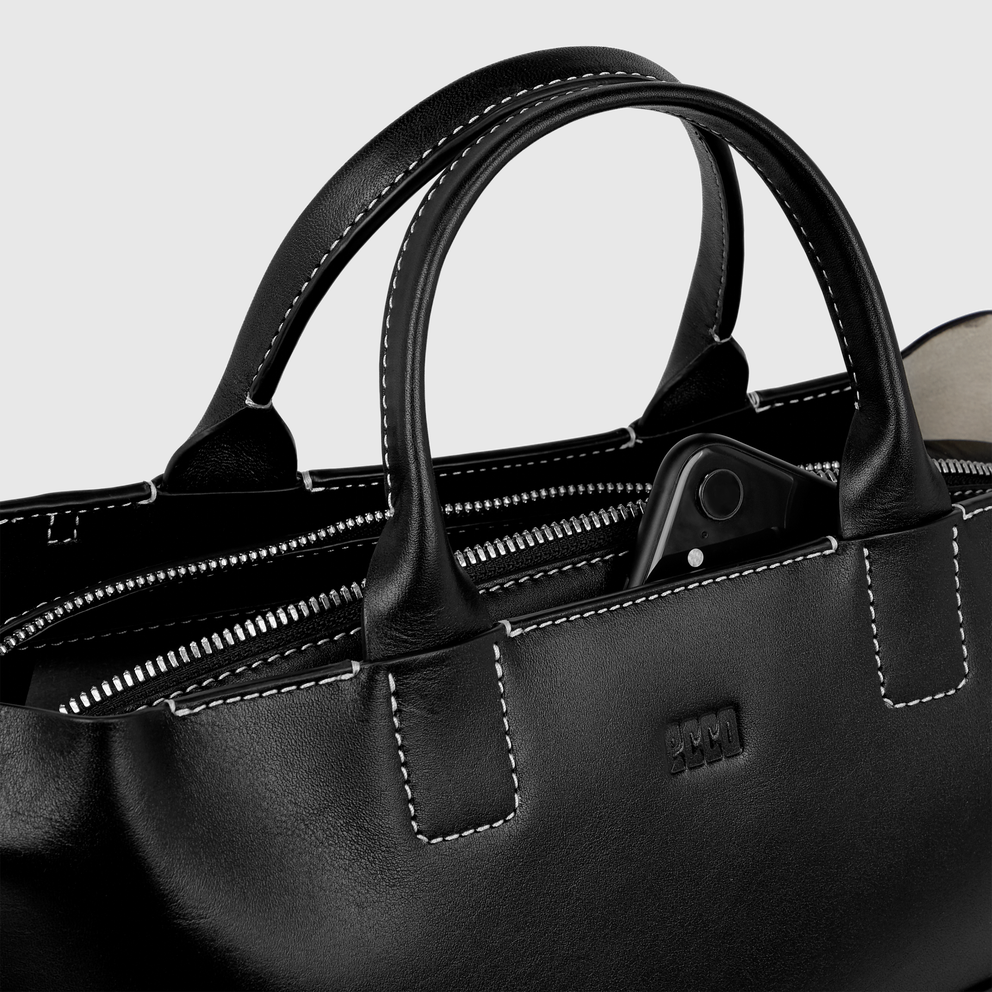 ECCO® E Leather Tote Bag - Black - Detail-2