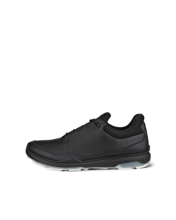 Men's ECCO® Golf BIOM Hybrid 3 Leather Shoe - Black - Outside